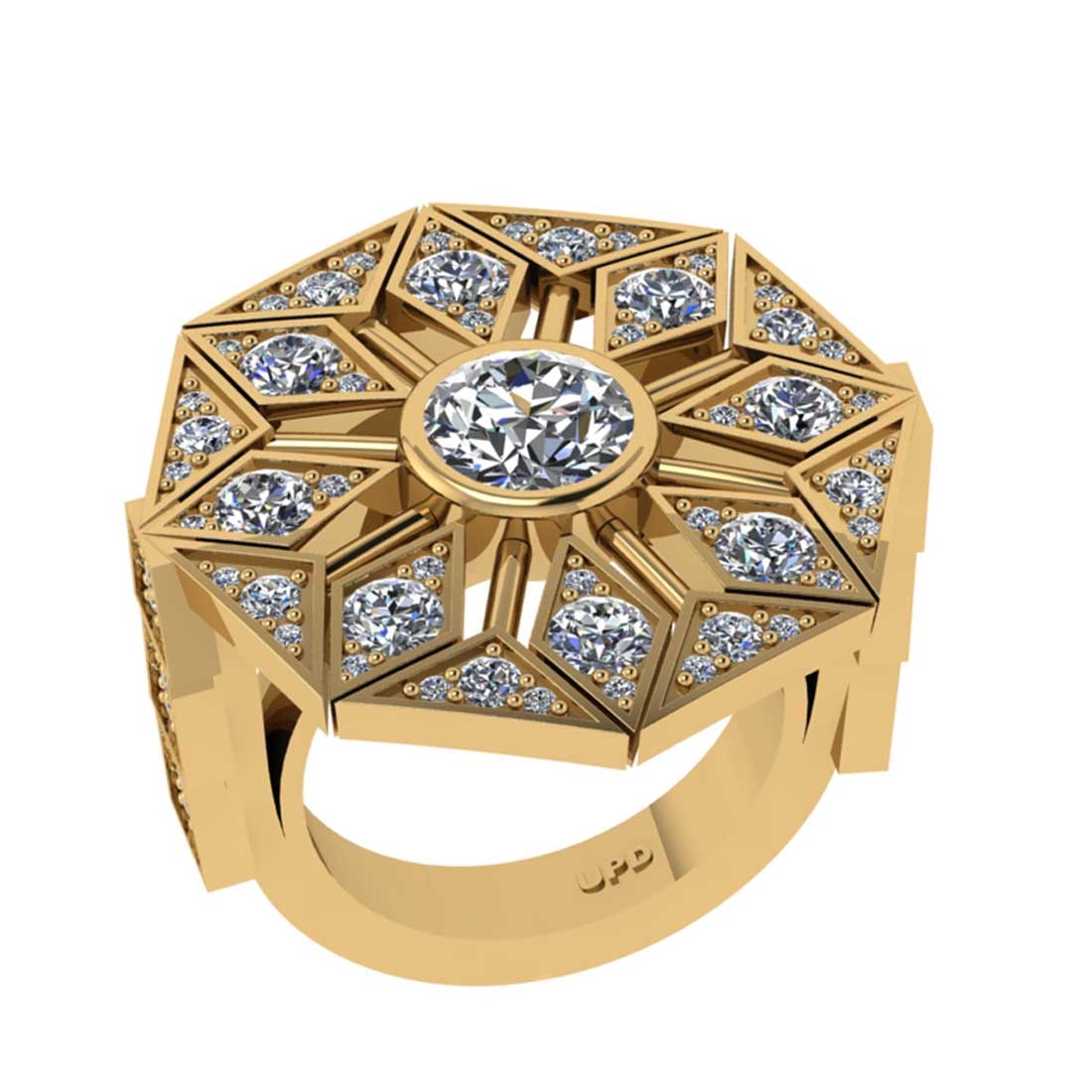 3.34 Ctw VS/SI1 Diamond 10K Yellow Gold Engagement Halo Ring (1 of 2)