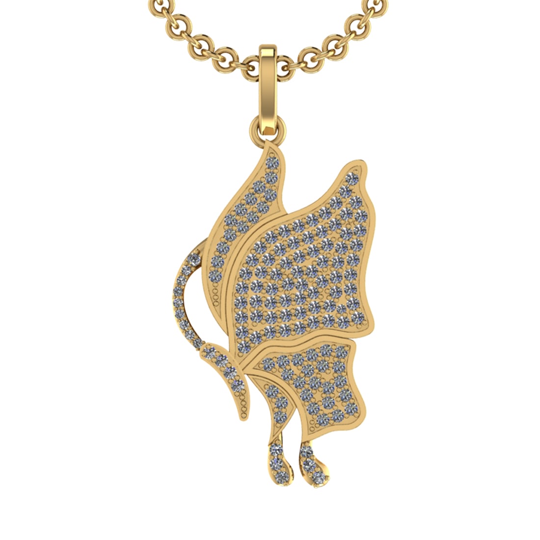 0.98 Ctw SI2/SI1 Diamond 14k Yellow Gold Butterfly Pendant (ALL DIAMOND ARE: Total Diamond Weight :-0.98 Ctw (Round cut) Color :- G-H Clarity : SI2/SI1 Setting : Prong Metal Weight : Approx 5.70 gram 14k Yellow Gold Butterfly Pendant (ALL DIAMOND ARE LAB GROWN) #3SS90190v12