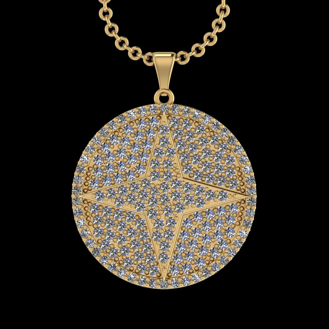 5.80 Ctw VS/SI1 Diamond 14 K Yellow Gold Necklace(ALL DIAMOND ARE LAB GROWN: Total Diamond Weight : 5.80 Ctw (Round cut) Center Diamond Color :- G-H Center Clarity : VS/SI1 Stone Setting : Prong Metal Weight : Approx 14.10 Gram 14 K Yellow Gold Necklace(ALL DIAMOND ARE LAB GRO