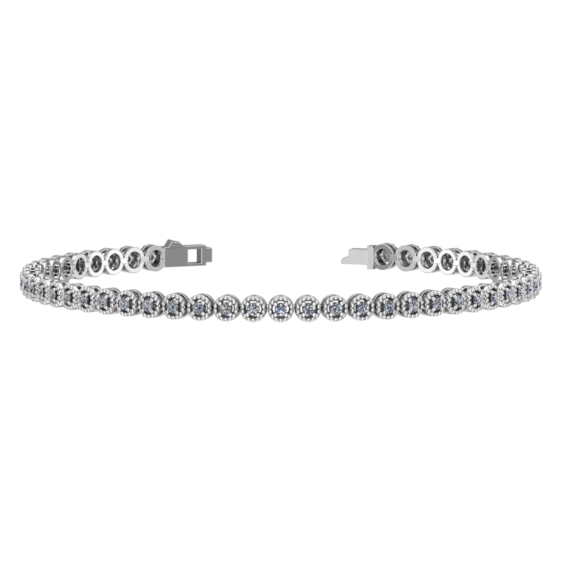 0.75 Ctw VS/SI1 Diamond Prong Set 14k white Gold Bracelet: Total Daimond Weight :-0.75 Ctw Color : G-H Clarity : VS/SI1 Setting : Prong Metal Weight : Approx 8.50 gram 14k White Gold Bracelet (ALL DIAMOND ARE LAB GROWN ) TD166-1.5-1CB #3SS96451v15