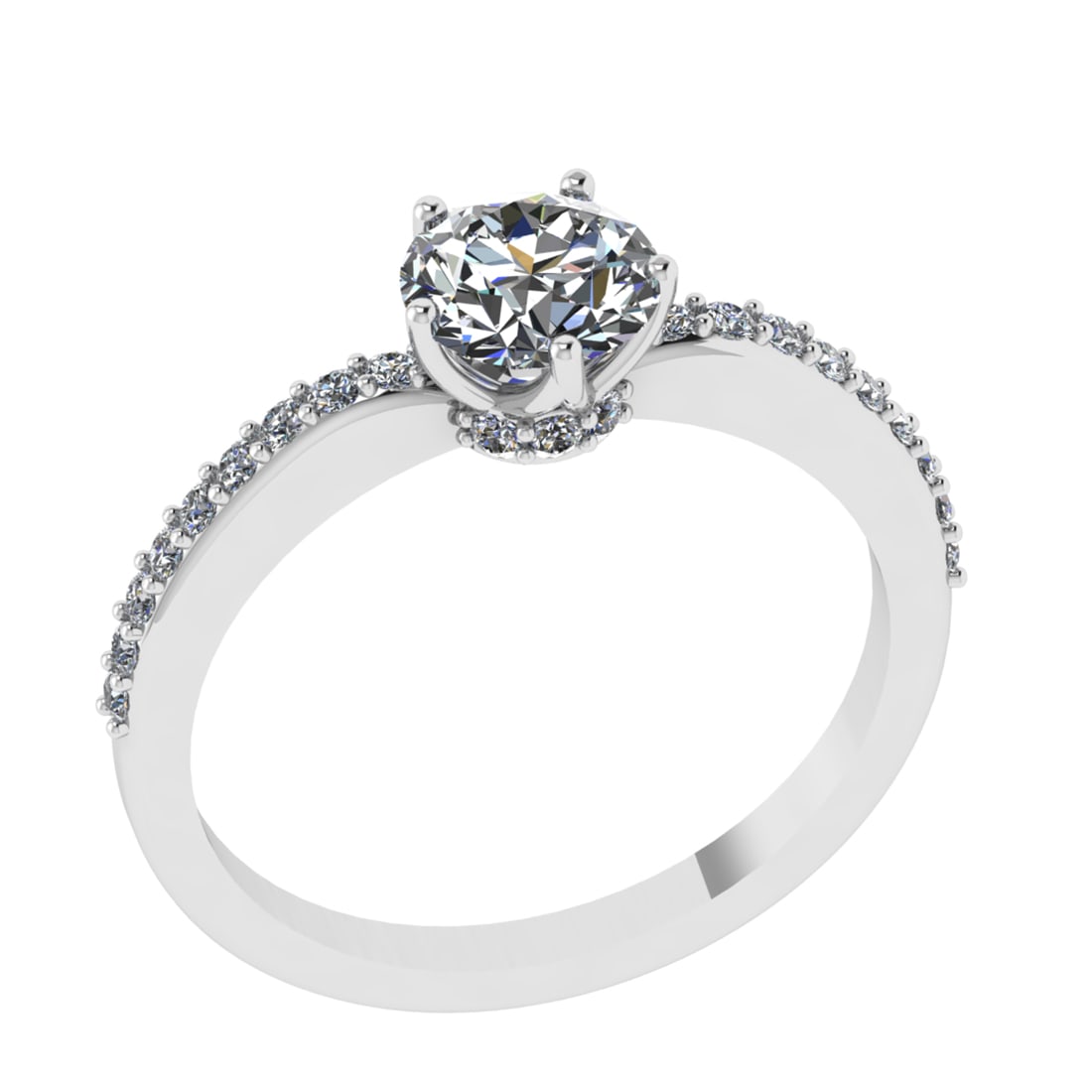 1.10 Ctw SI1/SI2 Diamond 14k white Gold Engagement Ring (ALL DIAMOND ARE LA: Center Daimond Weight :-0.84 Ctw ( Round Cut) Color : G-H Clarity : SI1/SI2 Side Diamond Weight Of Ctw 0.26 Ctw Color : G-H Clarity : SI1/SI2 Daimond Setting : Prong Metal Weight : Approx 3.18 gram 14