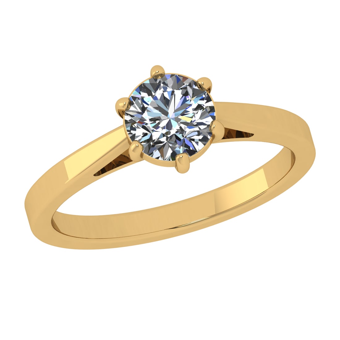 0.84 Ctw VS/SI1 Diamond 14k Yellow Gold Solitaire Ring (ALL DIAMOND ARE LAB (1 of 2)