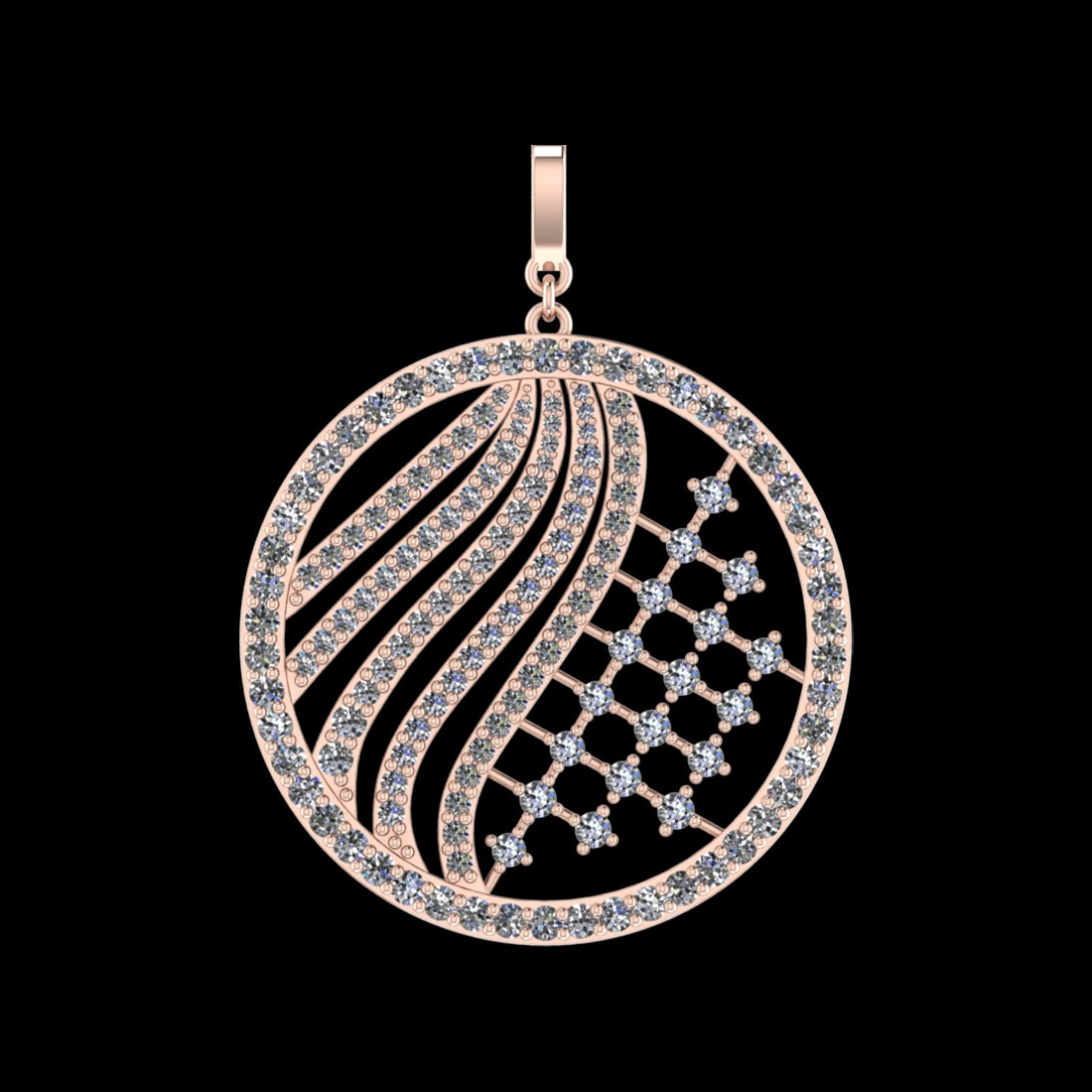 3.44 Ctw VS/SI1 Diamond Prong Set 10k Rose Gold Pendant (ALL DIAMOND ARE LA: Total Daimond Weight :-3.44 Ctw Color : J-K Clarity : VS/SI1 Setting : Prong Metal Weight : Approx 29.96 gram 10k Rose Gold Pendant (ALL DIAMOND ARE LAB GROWN ) #3SS98605v15