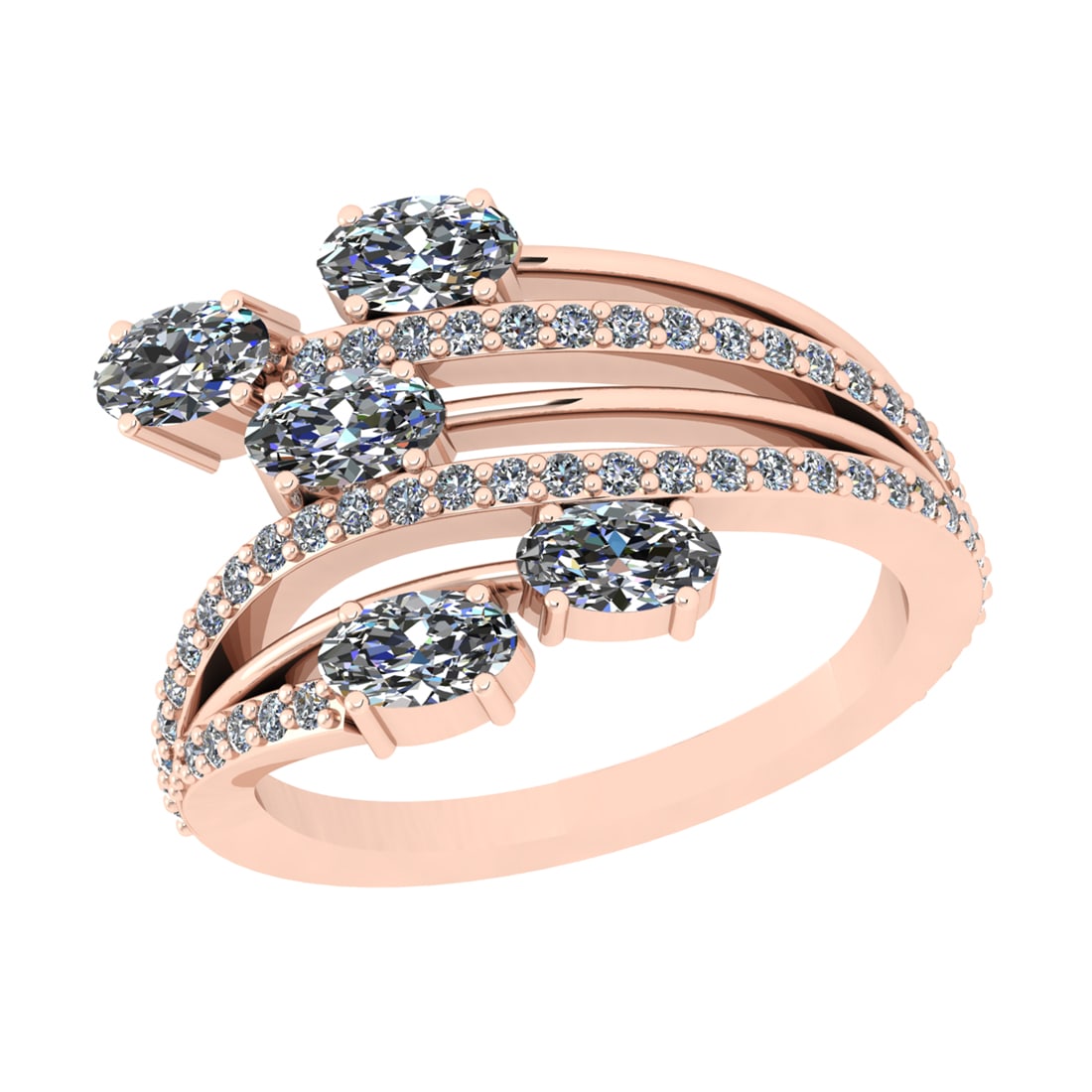 1.47 Ctw SI2/SI1 Diamond Prong Set 14k Rose Gold Engagement Ring: Center Daimond Weight :-1.05 Ctw ( Oval Cut) Color : G-H Clarity : SI2/SI1 Side Diamond Weight Of Ctw 0.42 Ctw Color : G-H Clarity : SI2/SI1 Daimond Setting : Prong Metal Weight : Approx 8.46 gram 14k