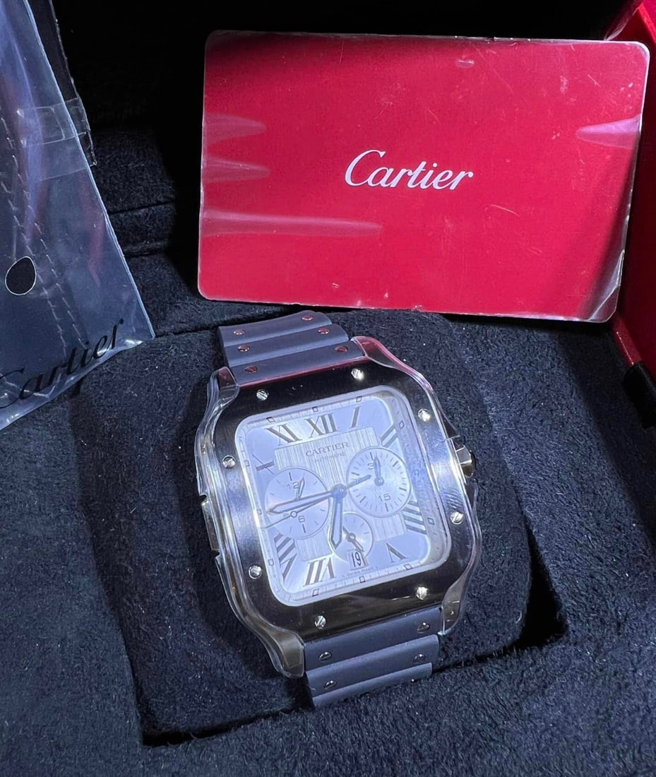 New Santos De Cartier Chrono Comes with Box & Papers: Santos De Cartier Chrono Comes with Box & Papers #3SS18310v8