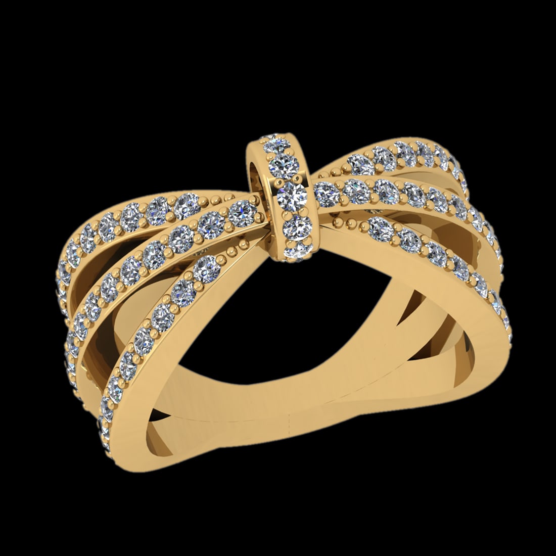 1.48 Ctw I2/I3 Diamond Prong Set 10k Yellow Gold Engagement Ring