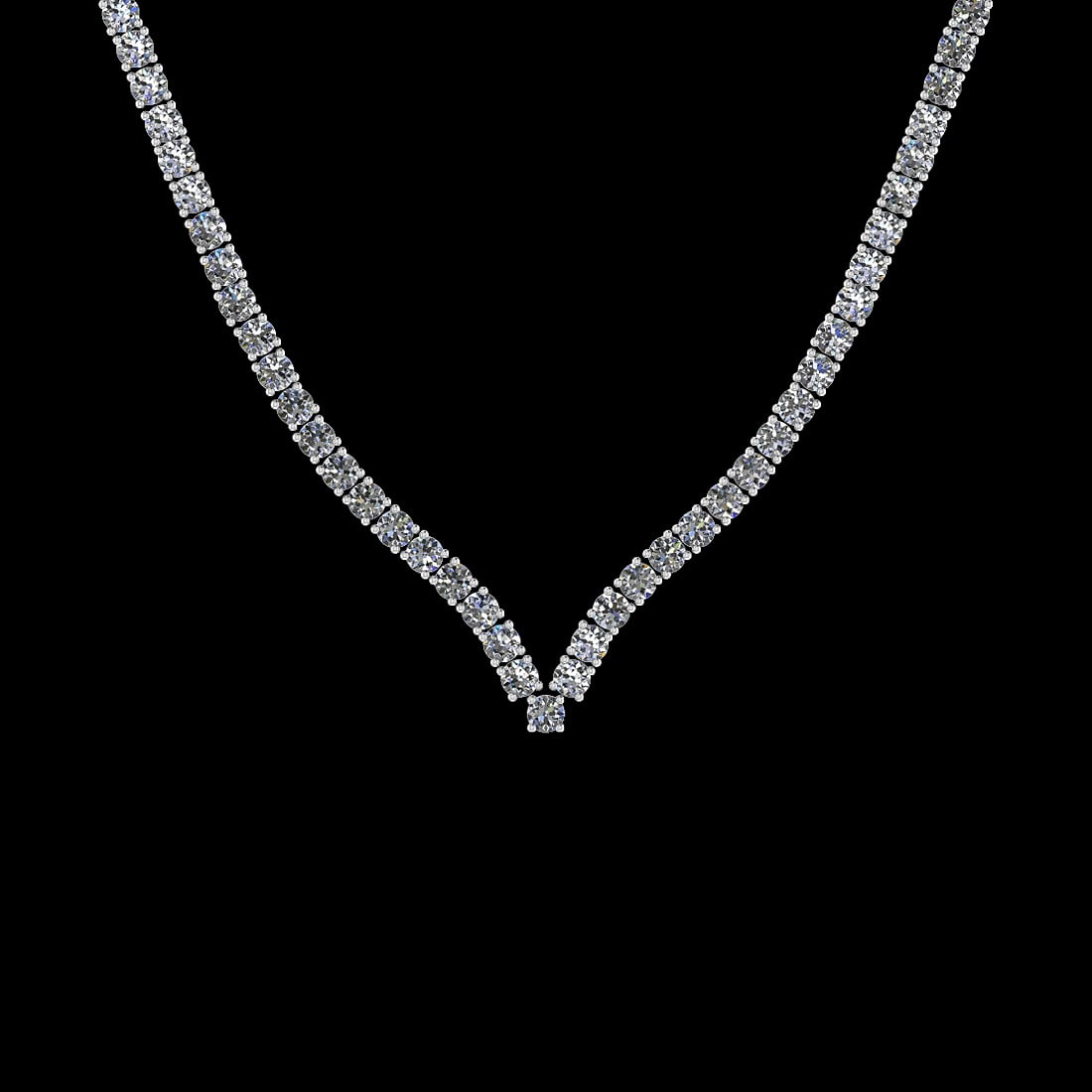 4.66 Ctw VS/SI1 Diamond 3 14K White Gold Necklace (ALL DIAMOND ARE LAB GROW: Center Diamond Weight : 4.66 Ctw (Round Cut) Center Diamond Color :- J-K Center Clarity : VS/SI1 Stone Setting : Prong 14K White Gold Necklace (ALL DIAMOND ARE LAB GROWN ) Size :-17 Inch (ALL DIAMOND 