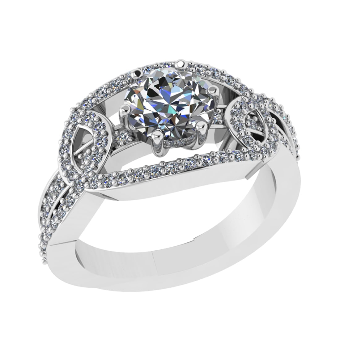 1.91 Ctw SI2/SI1 Diamond 14k white Gold Engagement Ring (ALL DIAMOND ARE LA: Center Daimond Weight :-1.30 Ctw ( Round Cut) Color : G-H Clarity : SI2/SI1 Side Diamond Weight Of Ctw 0.61 Ctw Color : G-H Clarity : SI2/SI1 Daimond Setting : Prong Metal Weight : Approx 7.21 gram 14