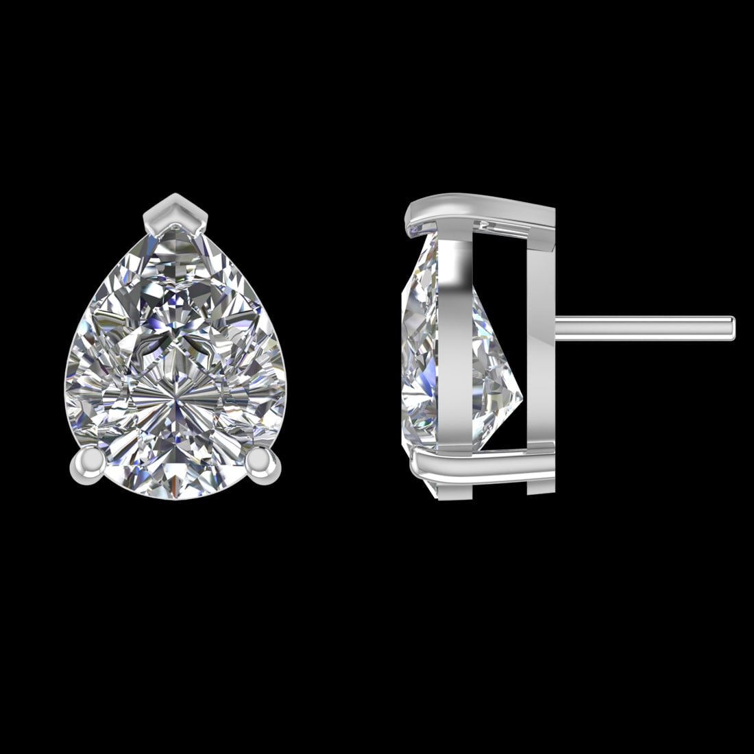 4.00 Ctw VS/SI1 Diamond 14k White Gold Stud Earrings (ALL DIAMOND ARE LAB G: Center Diamond Weight :-4.00 Ctw ( 2 Pec Pear Cut ) Color :-G-H (ALL DIAMOND ARE LAB GROWN ) Clarity : VS/SI1 Setting : Prong Metal Weight : Approx 2.30 Gram 14k White Gold Stud Earrings (ALL DIAMOND 