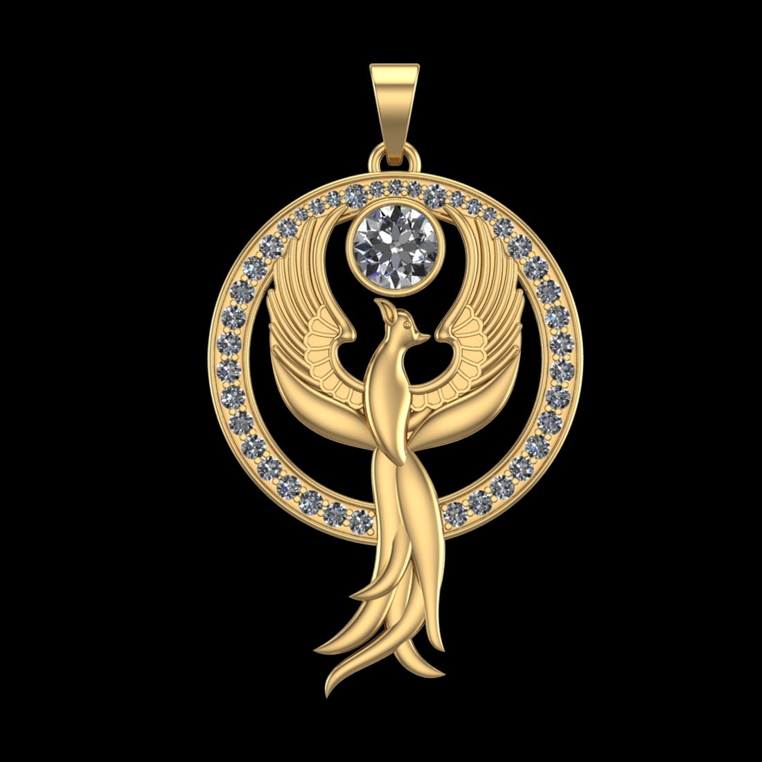3.90 CtwVS/SI1 Diamond 10k Yellow Gold Birds Theme Pendant (ALL DIAMOND ARE: Center Daimond Weight :-2.00 Ctw (Round Cut) Color : j-k Clarity : VS/SI1 Side Diamond Weight Of Ctw 1.90 Ctw Color : j-k Clarity : VS/SI1 Daimond Setting : Prong Metal Weight : Approx 26.57 gram 10k 