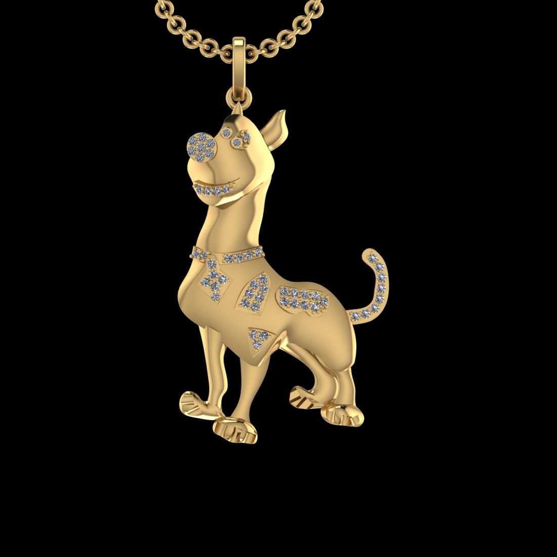 0.41 Ctw VS/SI1 Diamond 10k Yellow Gold Christmas Theme Pandant (ALL DIAMON