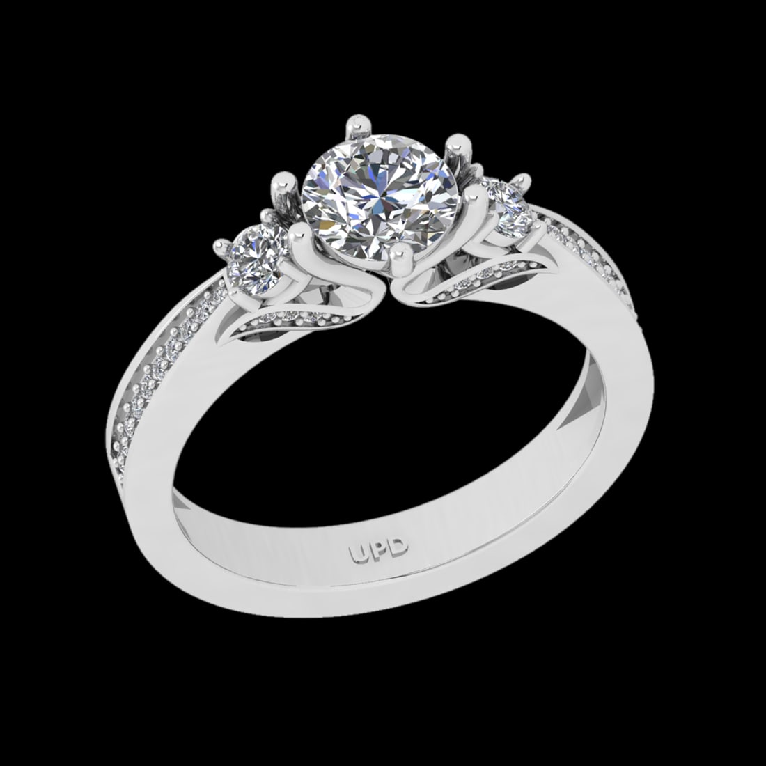 1.40 Ctw VS/SI1 Diamond Prong Set 18K White Gold Engagement Ring: Center Diamond Weight :-:1.20 Ctw ( Round Cut) Color :- G-H Clarity : VS/SI1 Center Stone Setting : Prong Side Diamond Weight Of Ctw 0.20 Ctw Color : G-H Clarity : VS/SI1 Stone Setting : Prong Metal W