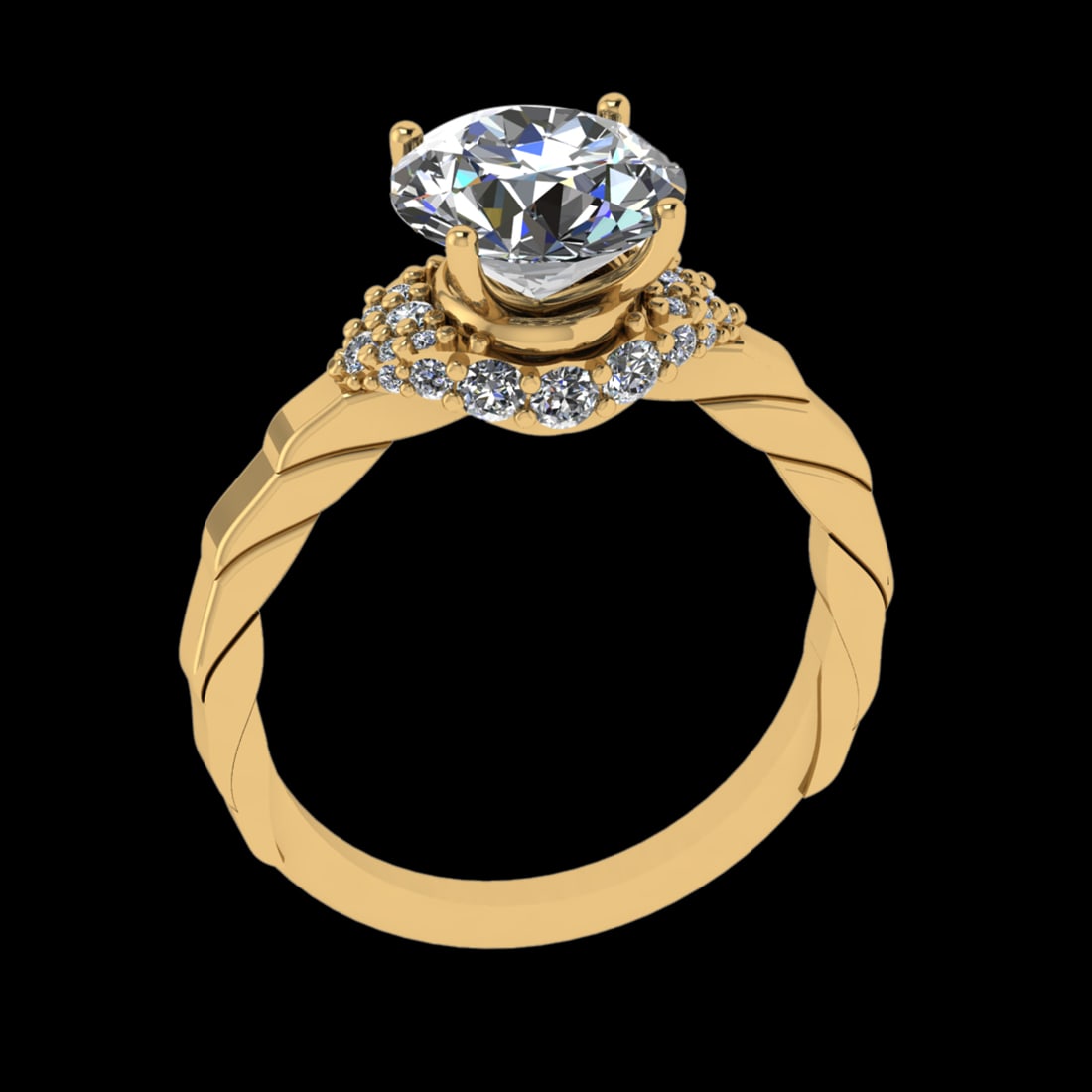 2.82 Ctw SI1/SI2Diamond Prong Set 10k Yellow Gold Engagement Ring (ALL DIAM: Center Daimond Weight :-2.43 Ctw ( Round Cut) Color : J-K Clarity : SI1/SI2 Side Diamond Weight Of Ctw 0.39 Ctw Color : J-K Clarity : SI1/SI2 Daimond Setting : Prong Metal Weight : Approx 4.20 gram 10