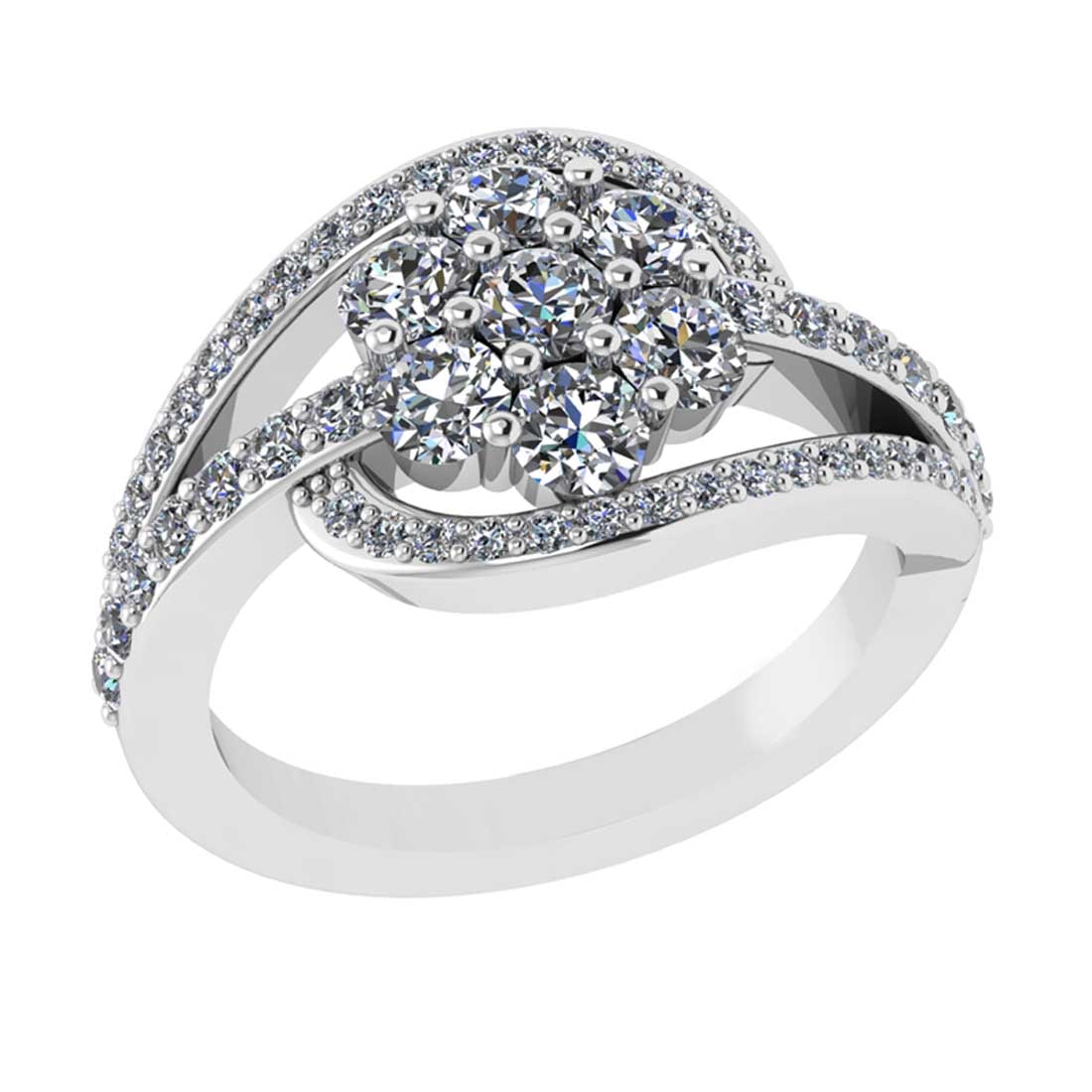 1.50 Ctw VS/SI1 Diamond 14K White Gold Cluster Engagement Ring: Total Diamond Weight : 1.50 Ctw (Round cut) Center Diamond Color :- G-H Center Clarity : VS/SI1 Stone Setting : Prong Metal Weight : Approx 6.70 Gram 14K White Gold Cluster Engagement Ring Current Rin