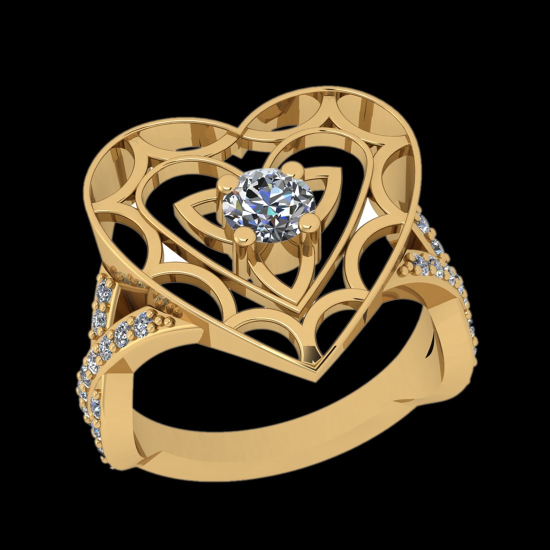 0.90 Ctw VS/SI1 Diamond Prong Set 10k Yellow Gold Engagement Ring: Center Daimond Weight :-0.50 Ctw ( Round Cut) Color : J-K Clarity : VS/SI1 Side Diamond Weight Of Ctw 0.48 Ctw Color : J-K Clarity : VS/SI1 Daimond Setting : Prong Metal Weight : Approx 6.06 gram 10k 