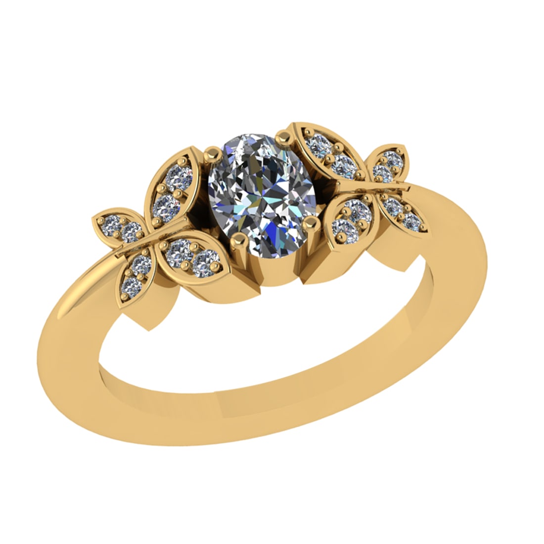 0.92 Ctw VS/SI1 Diamond 14k Yellow Gold Engagement Ring (ALL DIAMOND ARE LA: Center Daimond Weight :-0.75 Ctw ( Oval Cut) Color : G-H Clarity : VS/SI1 Side Diamond Weight Of Ctw 0.17 Ctw Color : G-H Clarity : VS/SI1 Daimond Setting : Prong Metal Weight : Approx 5.48 gram 14k Y