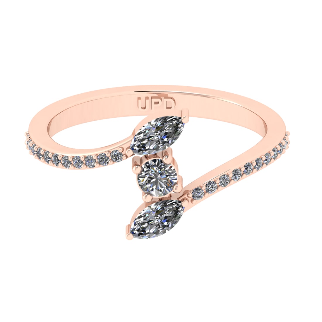 0.50 Ctw SI2/SI1 Diamond Prong Set 14k Rose Gold Engagement Ring (ALL DIAMO: Center Daimond Weight :-0.39 Ctw ( Marquise & Round Cut) Color : G-H Clarity : SI2/SI1 Side Diamond Weight Of Ctw 0.11 Ctw Color : G-H Clarity : SI2/SI1 Daimond Setting : Prong Metal Weight : Approx 2