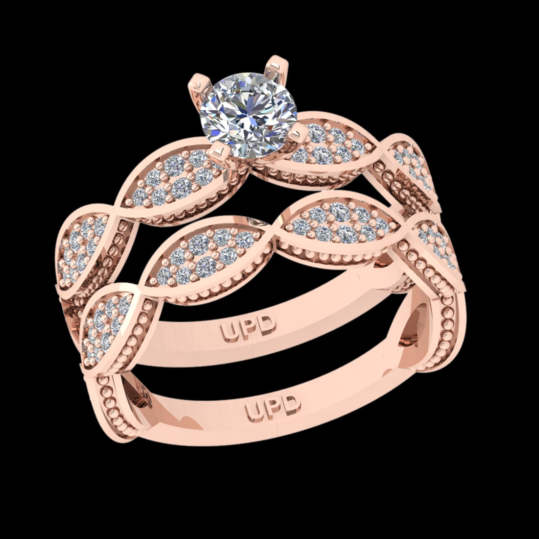 1.05 Ctw VS/SI1 Diamond Prong Set 18k Rose Gold Engagement Ring (ALL DIAMON: Center Daimond Weight :-0.50 Ctw ( Round Cut) Color : G-H Clarity : VS/SI1 Side Diamond Weight Of Ctw 0.55 Ctw Color : G-H Clarity : VS/SI1 Daimond Setting : Prong Metal Weight : Approx 7.00 gram 18k 