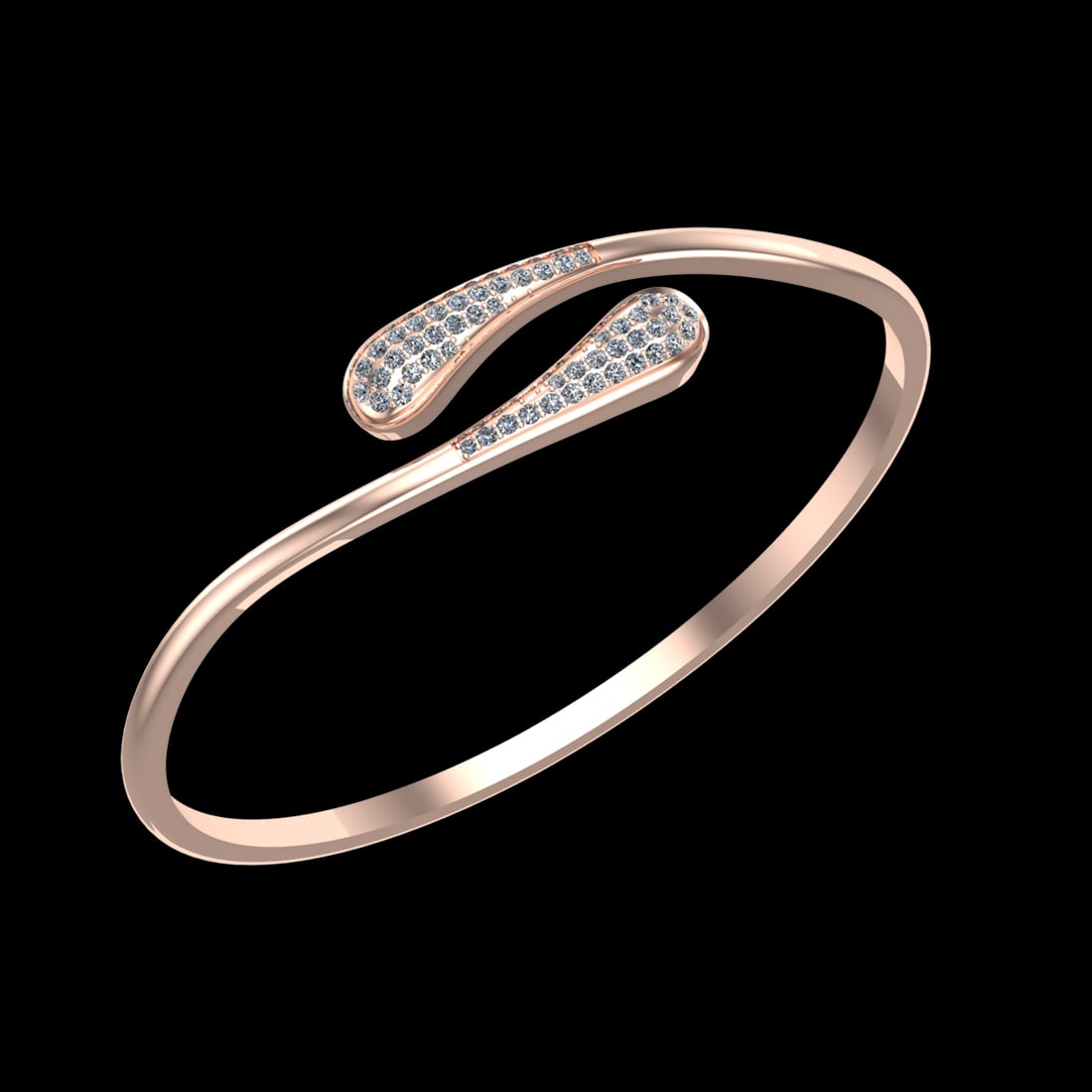 0.67 Ctw VS/SI1 Diamond 18K Rose Gold Bangle (ALL DIAMOND ARE LAB GROWN ): Total Diamond Weight :-0.67 Ctw (Round cut) Color :- G-H Clarity : VS/SI1 Setting : Prong Metal Weight : Approx 26.90gram 18K Rose Gold Bangle (ALL DIAMOND ARE LAB GROWN ) Inner Size :-60mm #3SS68431v