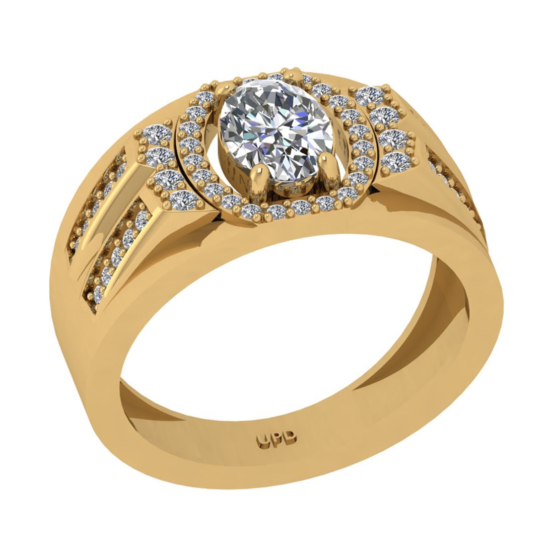 1.07 Ctw VS/SI1 Diamond 10K Yellow Gold Engagement Ring (ALL DIAMOND ARE LA: Center Diamond Weight : 0.75 Ctw (Oval Cut) Color : J-K Clarity : VS/SI1 Setting : Prong Side Weight Of Ctw 0.32 Ctw Color : J-K Clarity : VS/SI1 Stone Setting : Prong Metal Weight : Approx 6.40 gram 