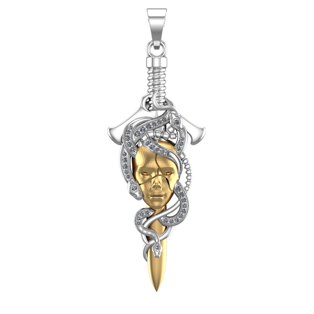 0.25 Ctw VS/SI1 Diamond 14k white Gold skull theme Two Tone Pendant (ALL DI: Total Daimond Weight :-0.25 Ctw Color : J-K Clarity : VS/SI1 Setting : Prong Metal Weight : Approx 19.88 gram 14k White Gold skull theme Two Tone Pendant (ALL DIAMOND ARE LAB GROWN ) #3SS65074v15