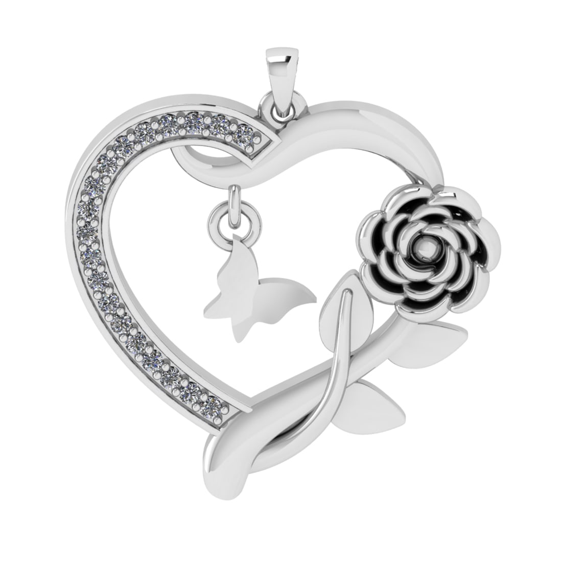 0.25 Ctw VS/SI1 Diamond 14k white Gold Pendant (ALL DIAMOND ARE LAB GROWN ): Total Daimond Weight :-0.25 Ctw Color : J-K Clarity : VS/SI1 Setting : Prong Metal Weight : Approx 3.90 gram 14k White Gold Pendant (ALL DIAMOND ARE LAB GROWN ) #3SS65089v15