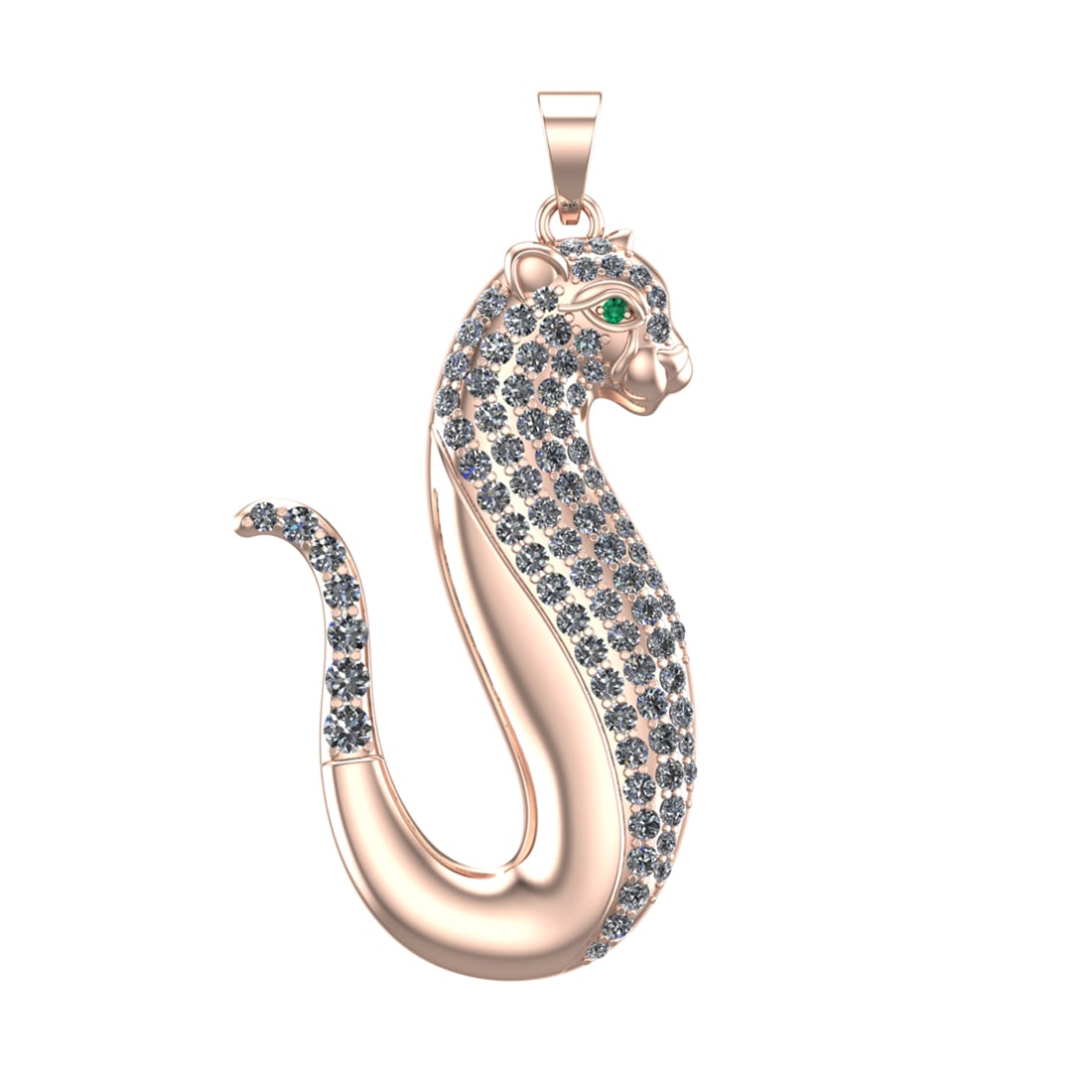 1.86 Ctw SI2/SI1 Diamond 14k Rose Gold Pendant (ALL DIAMOND ARE LAB GROWN): Eye Stone Weight :- 0.02 ctw Eye Stone Color :- Emerald Total Daimond Weight :-1.84 Ctw Color : G-H Clarity : SI2/SI1 Setting : Prong Metal Weight : Approx 28.87 gram 14k Rose Gold Pendant (ALL DIAMON