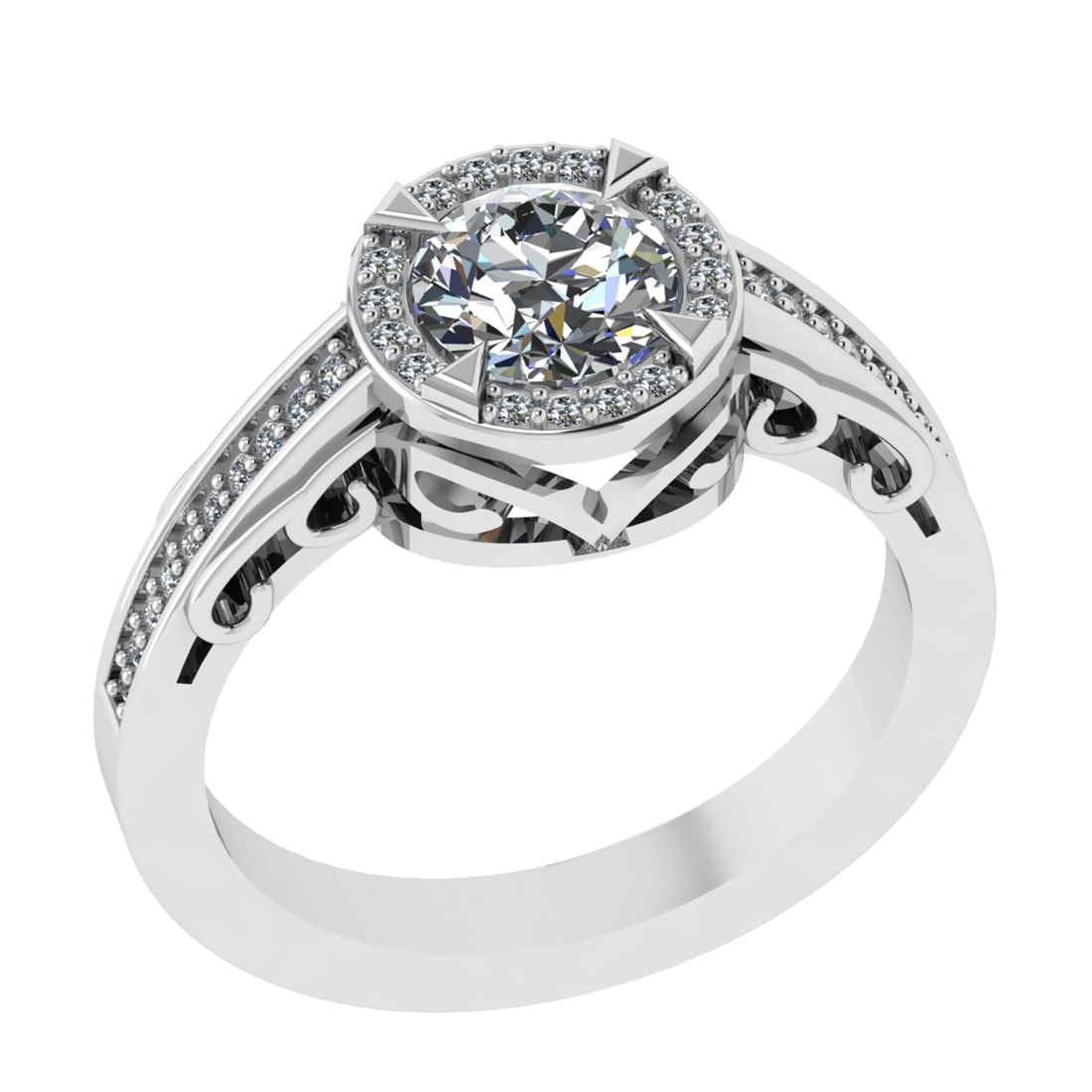 1.02 Ctw VS.SI1 (ALL DIAMOND ARE LAB GROWN ) Diamond 14k white Gold Engagem: Center Daimond Weight :-0.84 Ctw ( Round Cut) Color : G-H Clarity : VS.SI1 (ALL DIAMOND ARE LAB GROWN ) Side Diamond Weight Of Ctw 0.18 Ctw Color : G-H Clarity : VS.SI1 (ALL DIAMOND ARE LAB GROWN ) Da