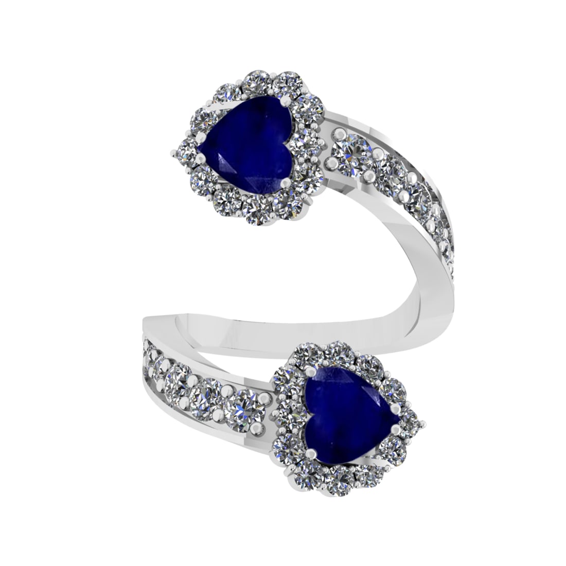 4.24 Ctw VS/SI1 Blue Sapphire and Diamond14K White Gold Engagement Ring: Center Stone Weight : 2.00 Ctw (Heart Cut) Center Stone Color :-Blue Sapphire Center Stone Setting : Prong Side Diamond Weight Of Ctw 2.24 Ctw Color : J-K Clarity : VS/SI1 Stone Setting : Prong Metal 