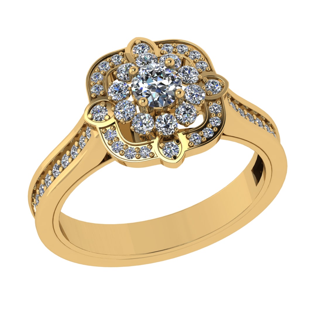 0.82 Ctw VS/SI1 Diamond 14k Yellow Gold Engagement Ring: Center Daimond Weight :-0.25 Ctw ( Round Cut) Color : G-H Clarity : VS/SI1 Side Diamond Weight Of Ctw 0.57 Ctw Color : G-H Clarity : VS/SI1 Daimond Setting : Prong Metal Weight : Approx 4.33 gram 14k 