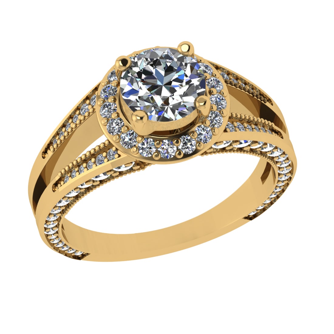 1.50 Ctw VS/SI1 Diamond 14K Yellow Gold Engagement Ring (ALL DIAMOND ARE LA: Center Diamond Weight :- 0.80 Ctw (Round cut) Color :- J-K Clarity : VS/SI1 Center Stone Setting : Prong Side Diamond Weight Of Ctw 0.70 Ctw Color : J-K Clarity : VS/SI1 Stone Setting : Prong Metal We
