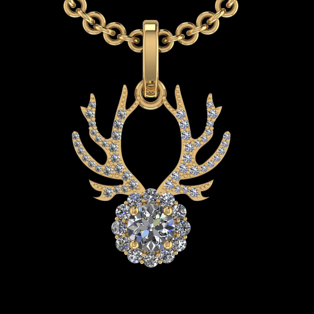 2.62 Ctw VS/SI1 Diamond 10k Yellow Gold Christmas Theme Pandant (ALL DIAMON