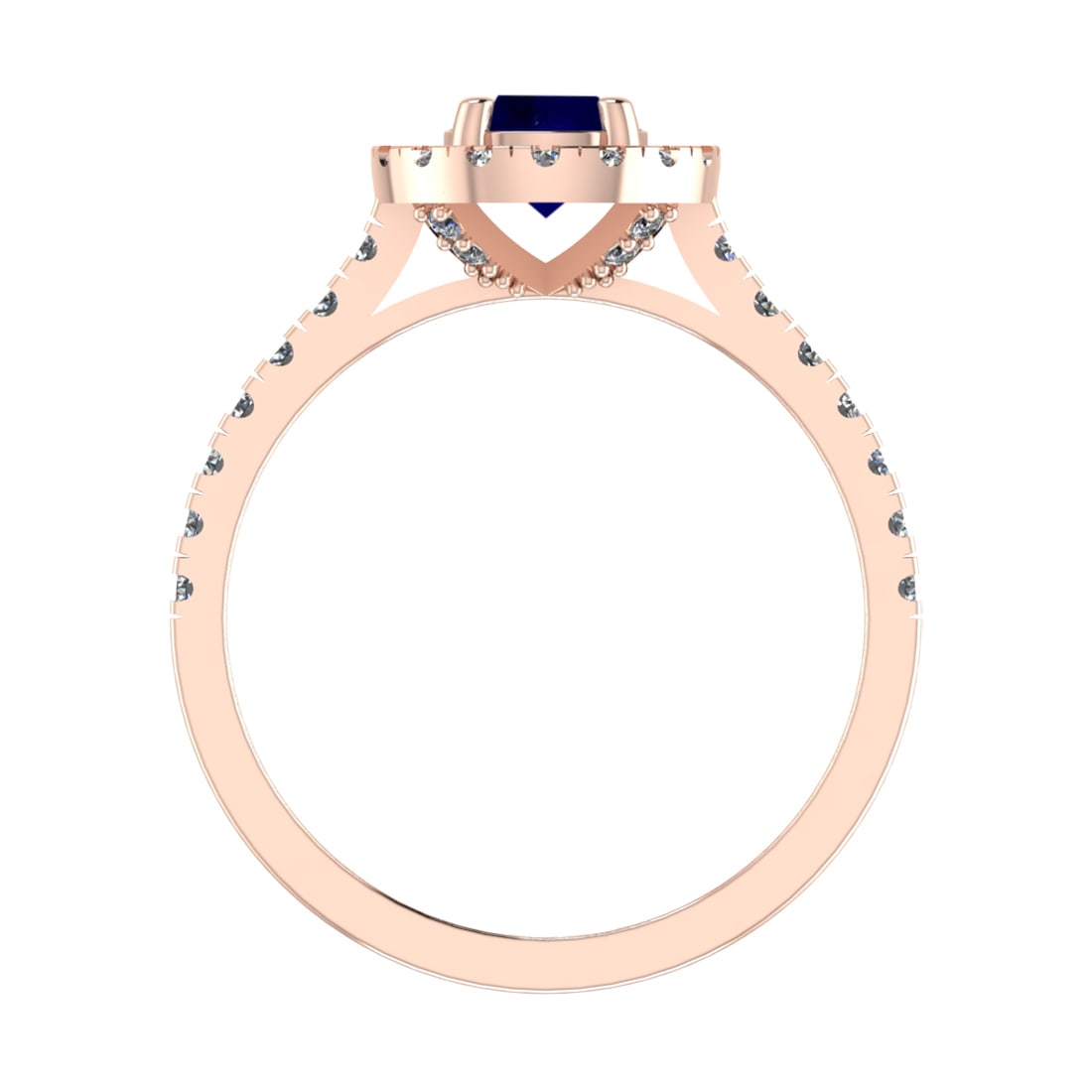 0.92 Ctw VS/SI1 Blue Sapphire and Diamond 14k Rose Gold Engagement Ring (AL: Center Stone Weight :-0.50 Ctw ( Round Cut) Center Stone Color :-Blue Sapphire Center Stone Setting : Prong Side Diamond Weight Of Ctw :- 0.42 Ctw Color : J-K Clarity : VS/SI1 Daimond Setting : Prong 