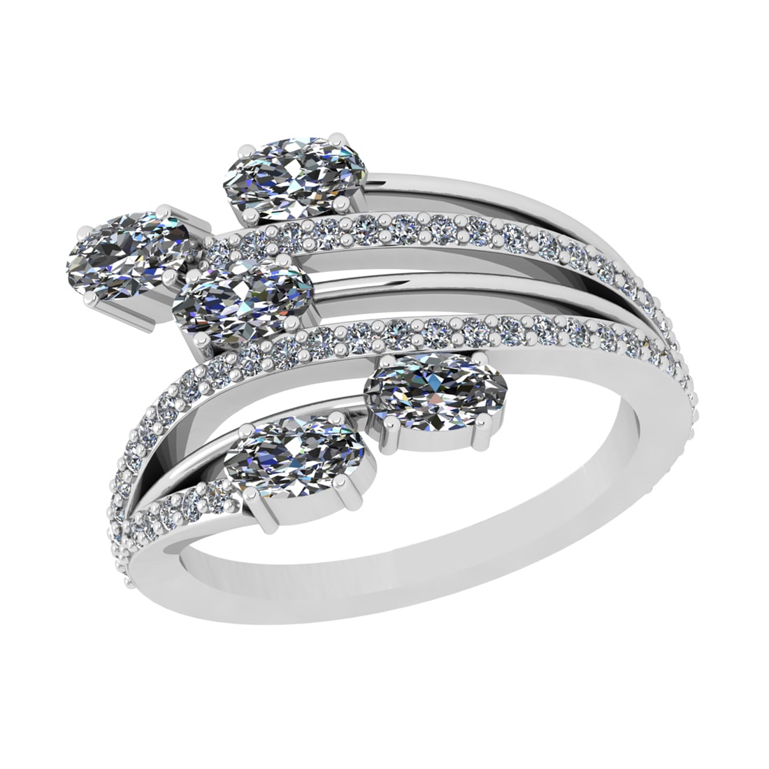 1.47 Ctw SI2/SI1 Diamond Prong Set 14k white Gold Engagement Ring: Center Daimond Weight :-1.05 Ctw ( Oval Cut) Color : G-H Clarity : SI2/SI1 Side Diamond Weight Of Ctw 0.42 Ctw Color : G-H Clarity : SI2/SI1 Daimond Setting : Prong Metal Weight : Approx 8.46 gram 14k