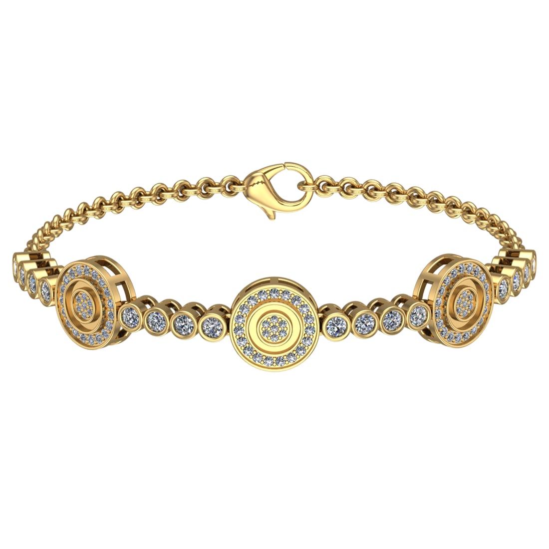 4.16 Ctw SI1/SI2 Diamond 14k Yellow Gold Bracelet (ALL DIAMOND ARE LAB GROW: Total Daimond Weight :-4.16 Ctw Color : G-H Clarity : SI1/SI2 Setting : Prong Metal Weight : Approx 29.11 gram 14k Yellow Gold Bracelet (ALL DIAMOND ARE LAB GROWN) Current Size 7.5 inch #3SS65494v15