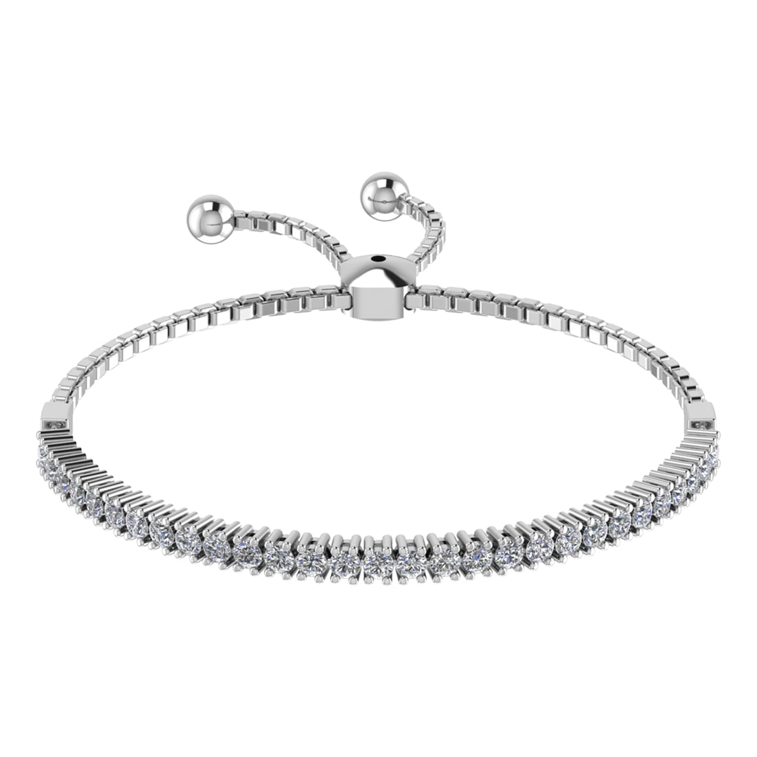 0.33 Ctw SI2/SI1 Diamond Prong Set 14k white Gold Tennis Slide Bracelet: Total Daimond Weight :-0.33 Ctw Color : G-H Clarity : SI2/SI1 Setting : Prong Metal Weight : Approx 5.60 gram 14k White Gold Tennis Slide Bracelet (ALL DIAMOND ARE LAB GROWN ) MJ3413SB #3SS96418v15
