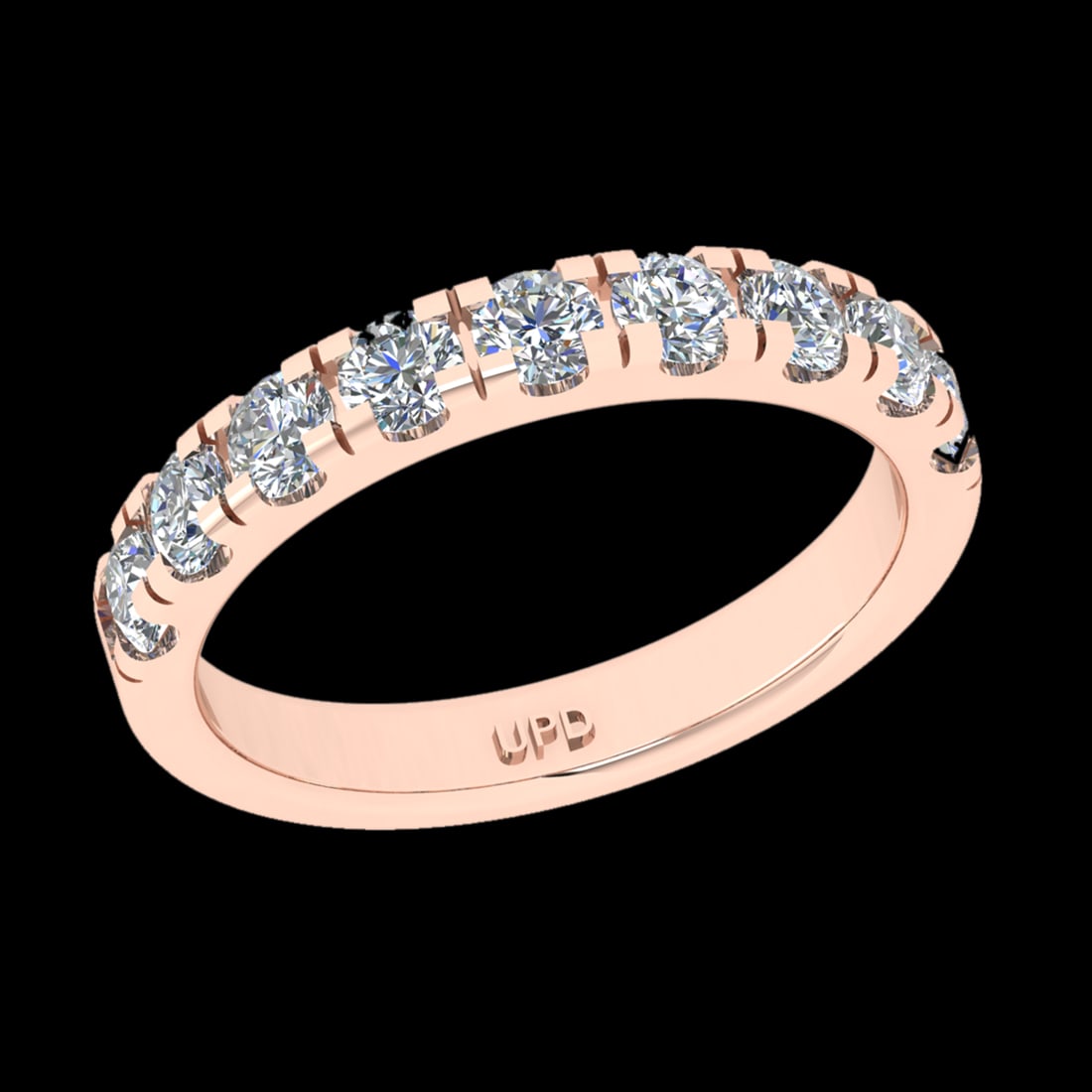 0.99 Ctw VS/SI1 Diamond 10k Rose Gold Eternity Band Ring (ALL DIAMOND ARE L: Total Diamond Weight :-0.99 Ctw (Round cut) Color :- J-K Clarity : VS/SI1 Setting : Prong Metal Weight : Approx 3.90gram 10k Rose Gold Eternity Band Ring Current Ring Size-6 (ALL DIAMOND ARE LAB GROWN