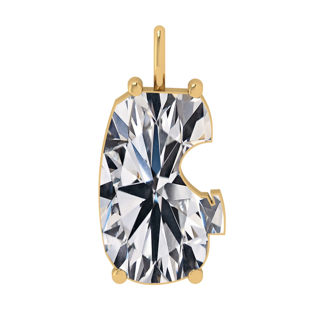 0.76 ctw VS Diamond Style Prong Set 14k Yellow Gold Alphabet-G Pendant (ALL