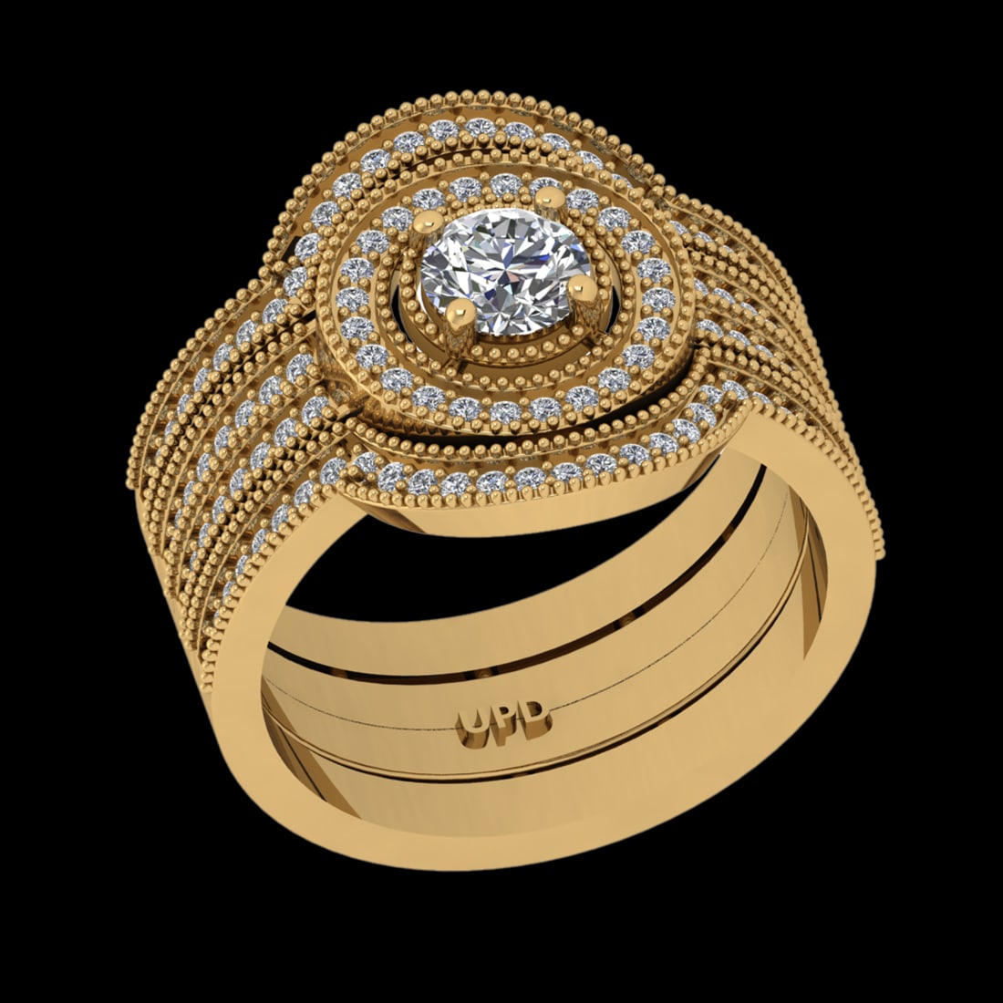 1.15 Ctw VS/SI1 Diamond 18K Yellow Gold Engagement Ring: Center Diamond Weight :- 0.50 Ctw (Round cut) Color :- G-H Clarity : VS/SI1 Center Stone Setting : Prong Side Diamond Weight Of Ctw 0.65 Ctw Color : G-H Clarity : VS/SI1 Stone Setting : Prong Metal We