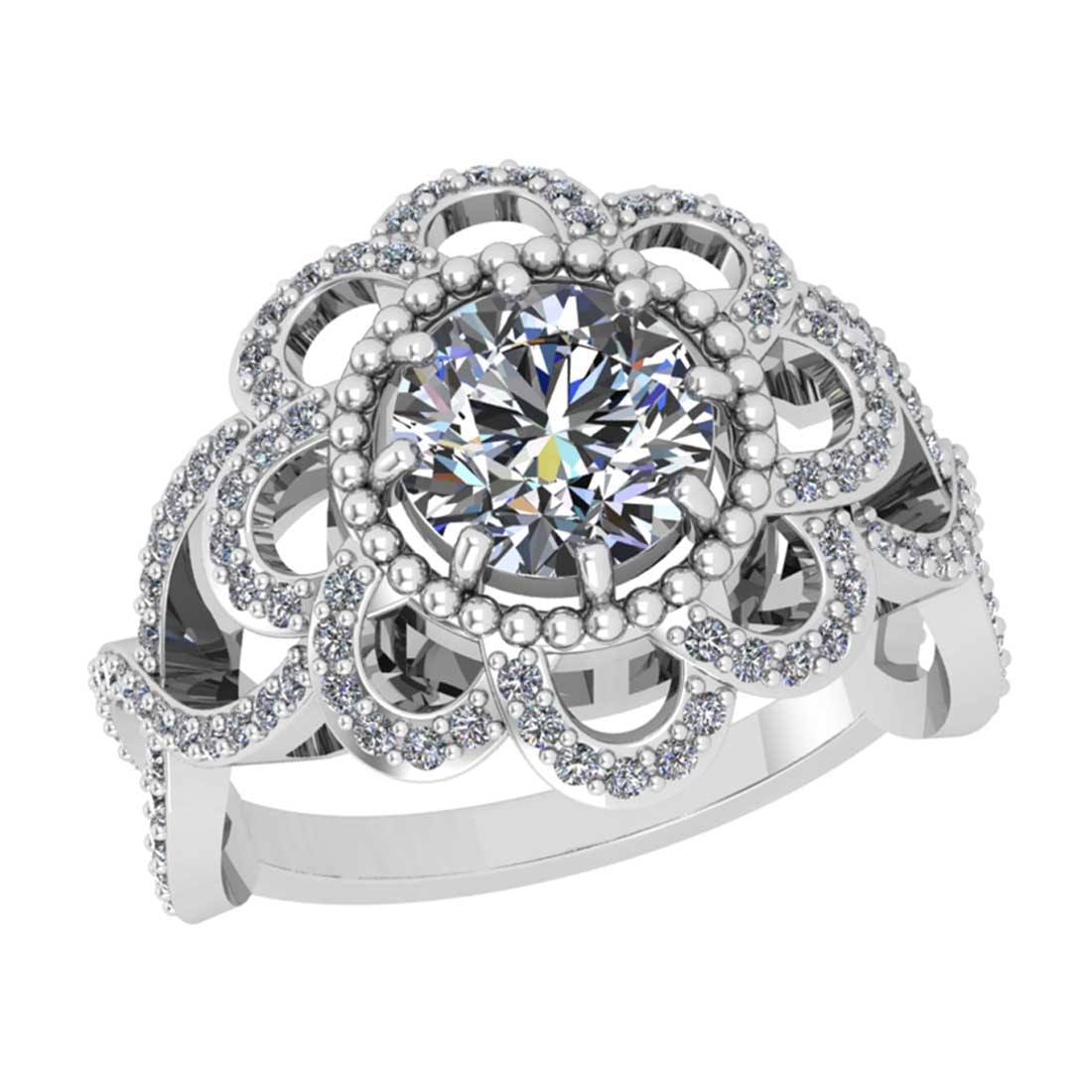 1.77 Ctw VS/SI1 Diamond 14K White Gold Engagement Ring: Center Diamond Weight : 1.25 Ctw (Round Cut) Center Diamond Color :-G-H Center Stone Setting : Prong Clarity : VS/SI1 Total Weight Of Ctw 0.52 Ctw Color : G-H Clarity : VS/SI1 Stone Setting : Prong Me