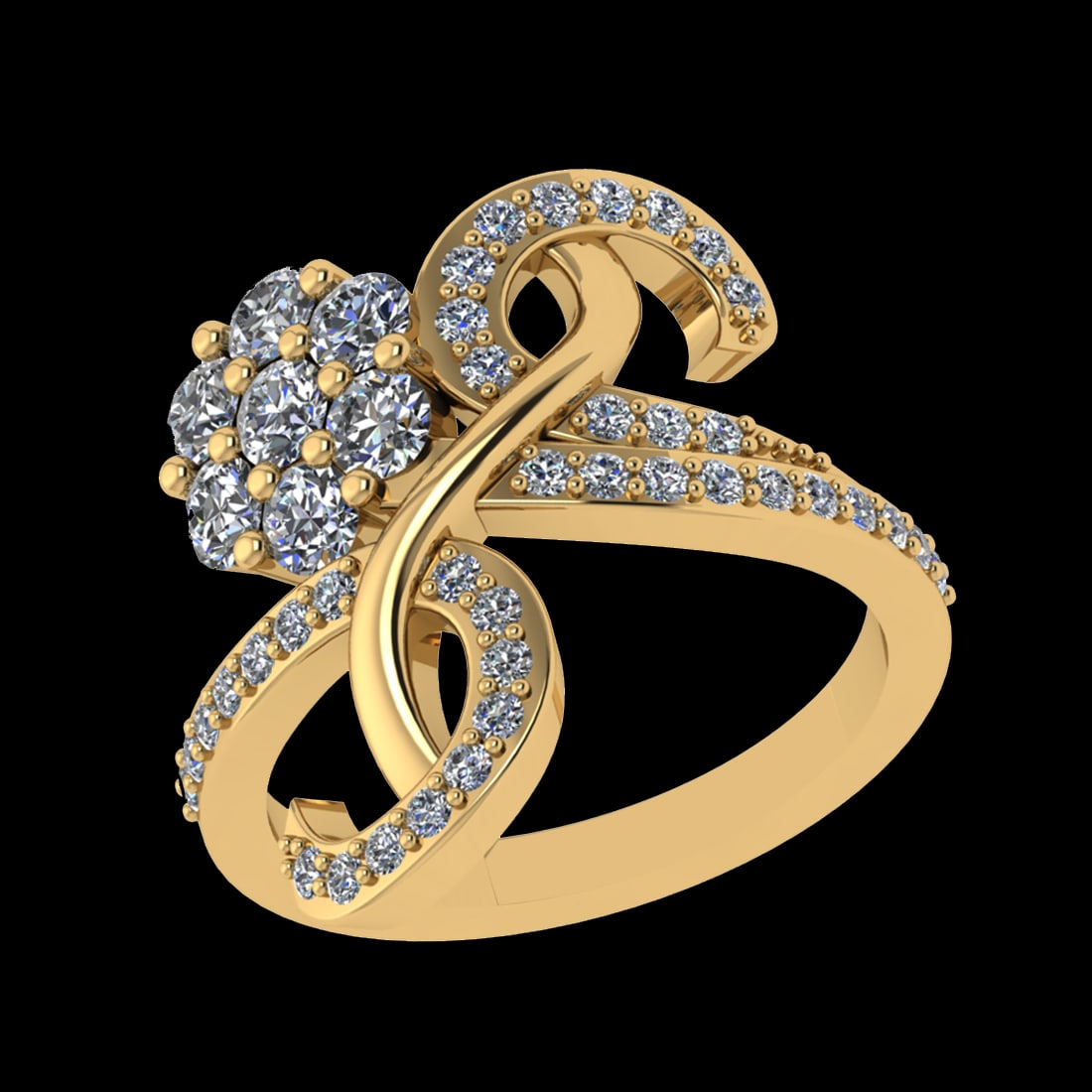 1.34 Ctw SI1/SI2Diamond Prong Set 10k Yellow Gold Engagement Ring: Center Daimond Weight :-0.77 Ctw ( Round Cut) Color : J-K Clarity : SI1/SI2 Side Diamond Weight Of Ctw 0.57 Ctw Color : J-K Clarity : SI1/SI2 Daimond Setting : Prong Metal Weight : Approx 5.95 gram 10