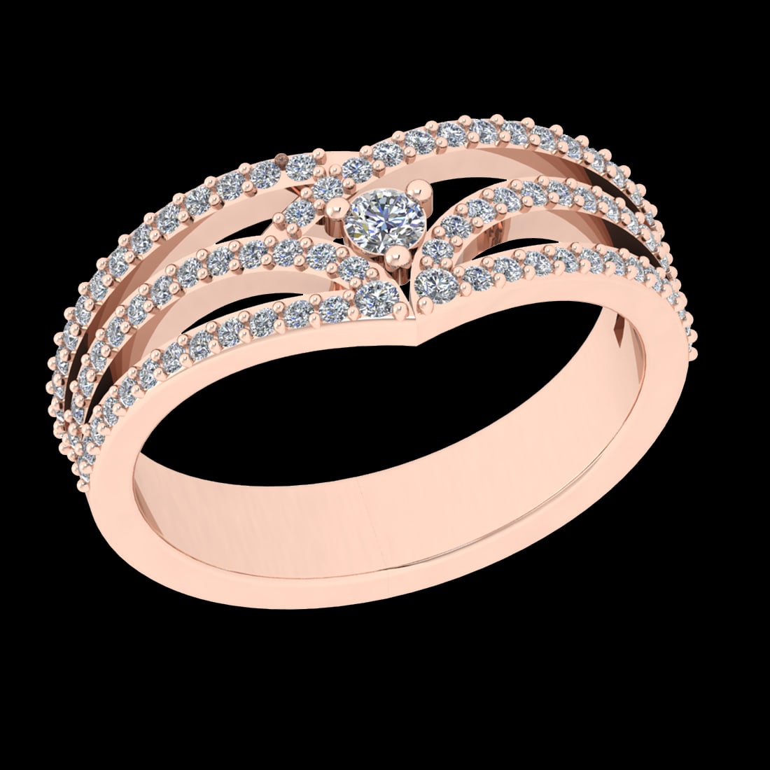 0.49 Ctw VS/SI1 Diamond 10k Rose Gold Engagement Ring (ALL DIAMOND ARE LAB: Center Daimond Weight :-0.06 Ctw ( Round Cut) Color : J-K Clarity : VS/SI1 Side Diamond Weight Of Ctw 0.43 Ctw Color : J-K Clarity : VS/SI1 Daimond Setting : Prong Metal Weight : Approx 4.56 gram 10k 