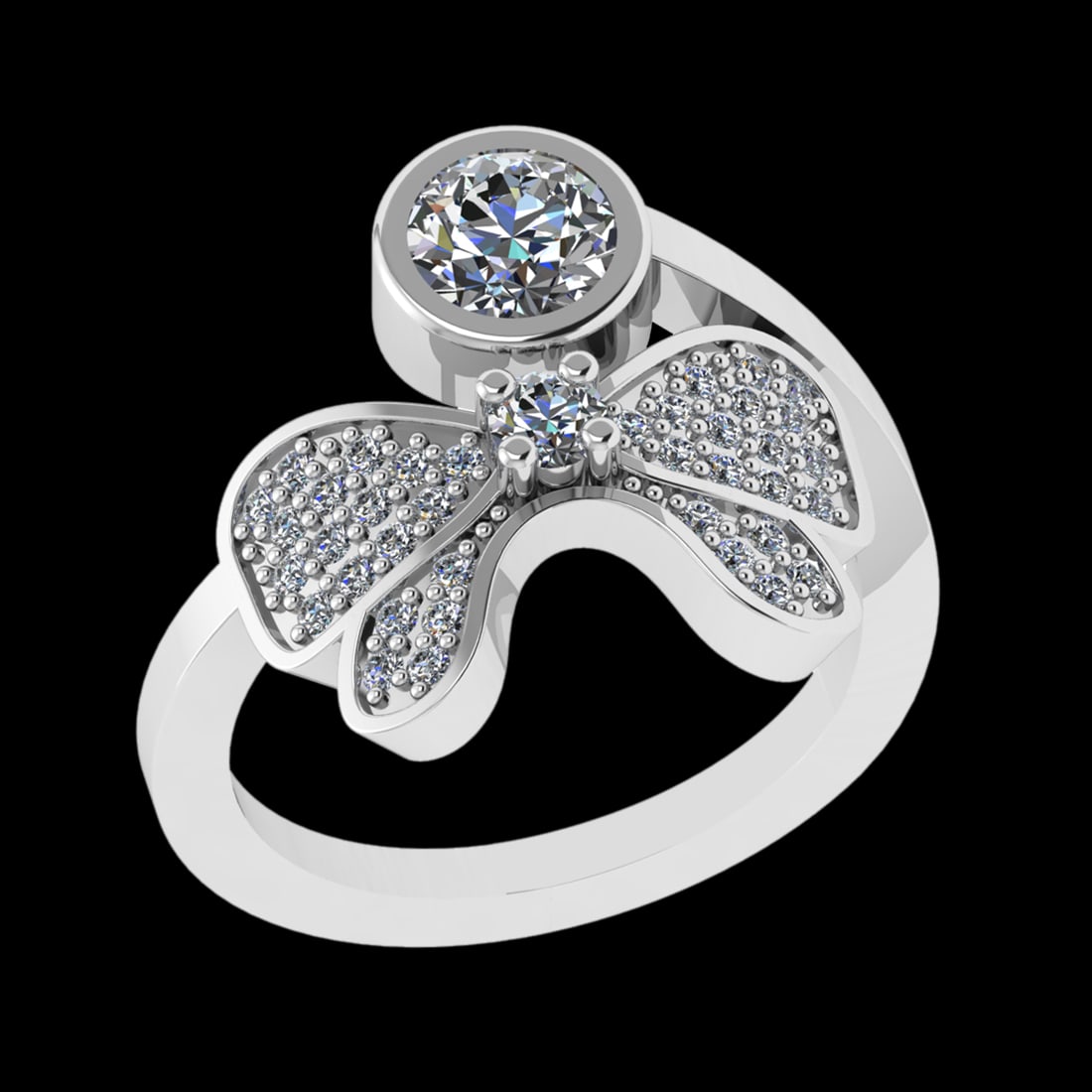 0.97 Ctw VS/SI1 Diamond 10k white Gold Engagement Ring (ALL DIAMOND ARE LAB: Center Daimond Weight :-0.56 Ctw ( Round Cut) Color : J-K Clarity : VS/SI1 Side Diamond Weight Of Ctw 0.41 Ctw Color : J-K Clarity : VS/SI1 Daimond Setting : Prong Metal Weight : Approx 5.61 gram 10k 