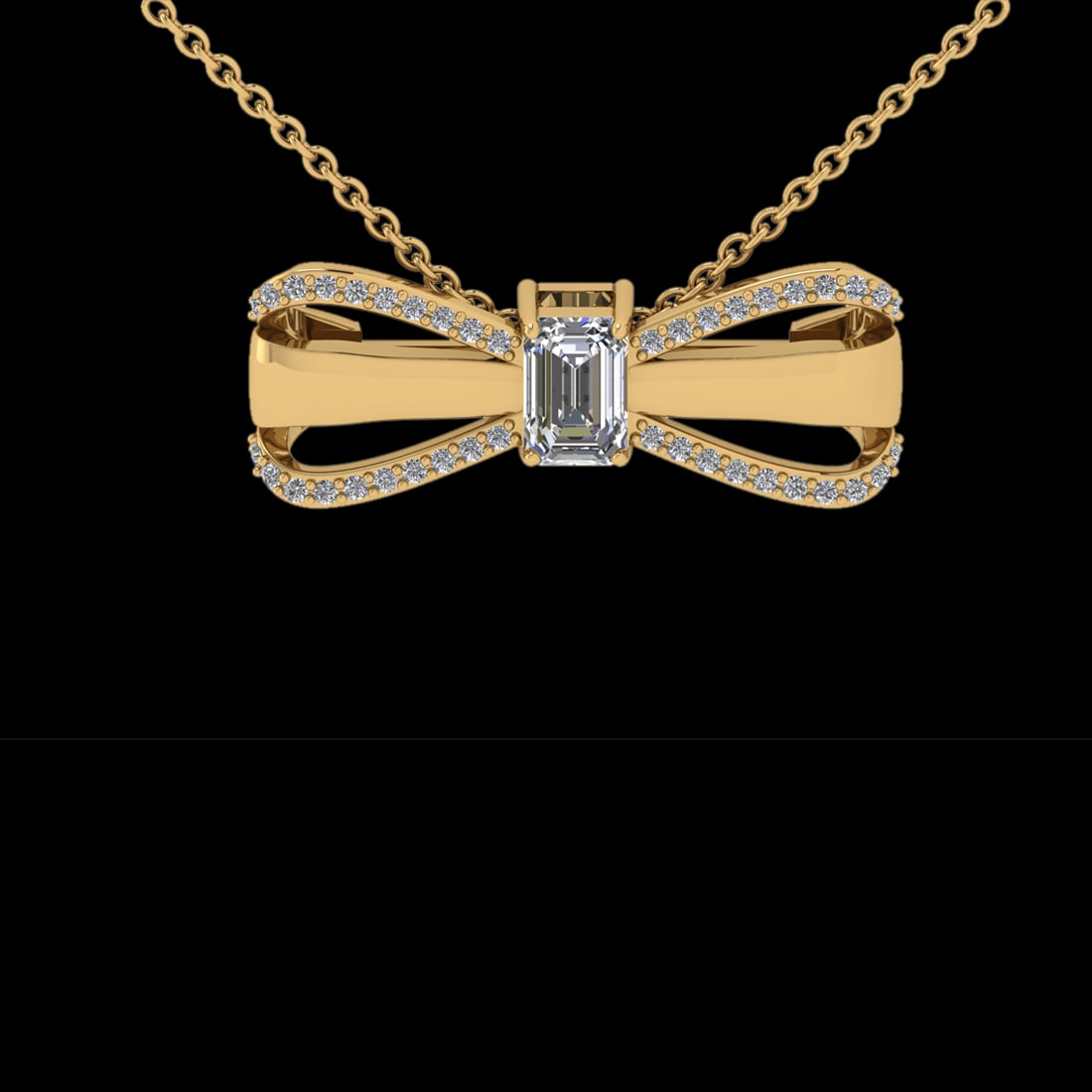 0.70 Ctw VS/SI1 Diamond 18K Yellow Gold Necklace (ALL DIAMOND ARE LAB GROWN: Center Diamond Weight :-0.50 Ctw (1pec Emerald cut) Color :- G-H Clarity : VS/SI1 Center Stone Setting : Prong Side Diamond Weight Of Ctw 0.20 Ctw Color : G-H Clarity : VS/SI1 Stone Setting : Prong Me