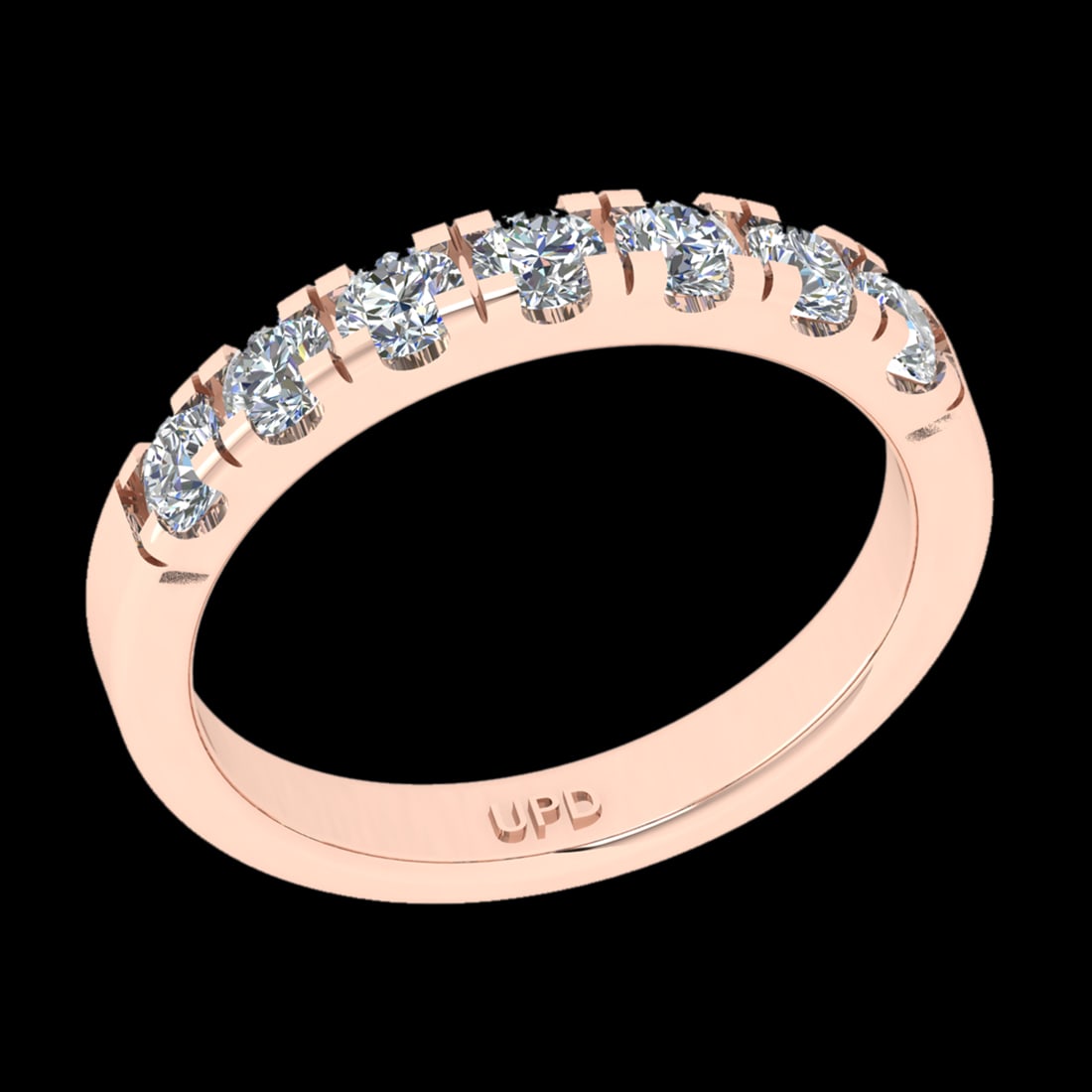 0.75 Ctw VS/SI1 Diamond 10k Rose Gold Eternity Band Ring (ALL DIAMOND ARE L: Total Diamond Weight :-0.75 Ctw (Round cut) Color :- J-K Clarity : VS/SI1 Setting : Prong Metal Weight : Approx 3.20gram 10k Rose Gold Eternity Band Ring Current Ring Size-6 (ALL DIAMOND ARE LAB GROWN