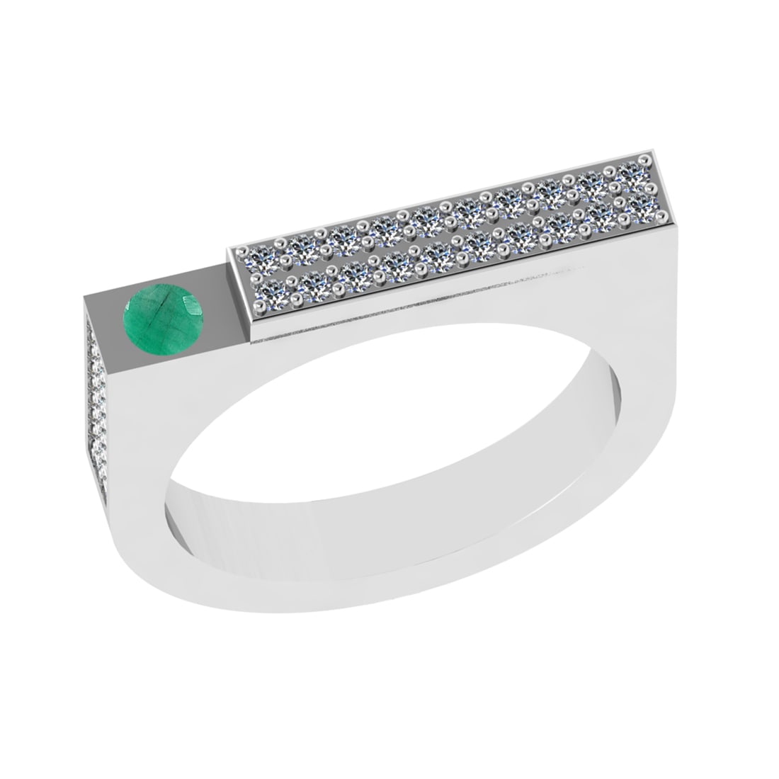 0.48 Ctw VS/SI1 Emerald and Diamond 14K White Gold Engagement Ring (ALL DIA: Center stone Weight :-0.10 Ctw ( Round Cut) Center Stone Color :- Emerald Center Stone Setting : Prong Side Diamond Weight Of Ctw 0.38 Ctw Color : G-H Clarity : VS/SI1 Stone Setting : Prong Metal Weig