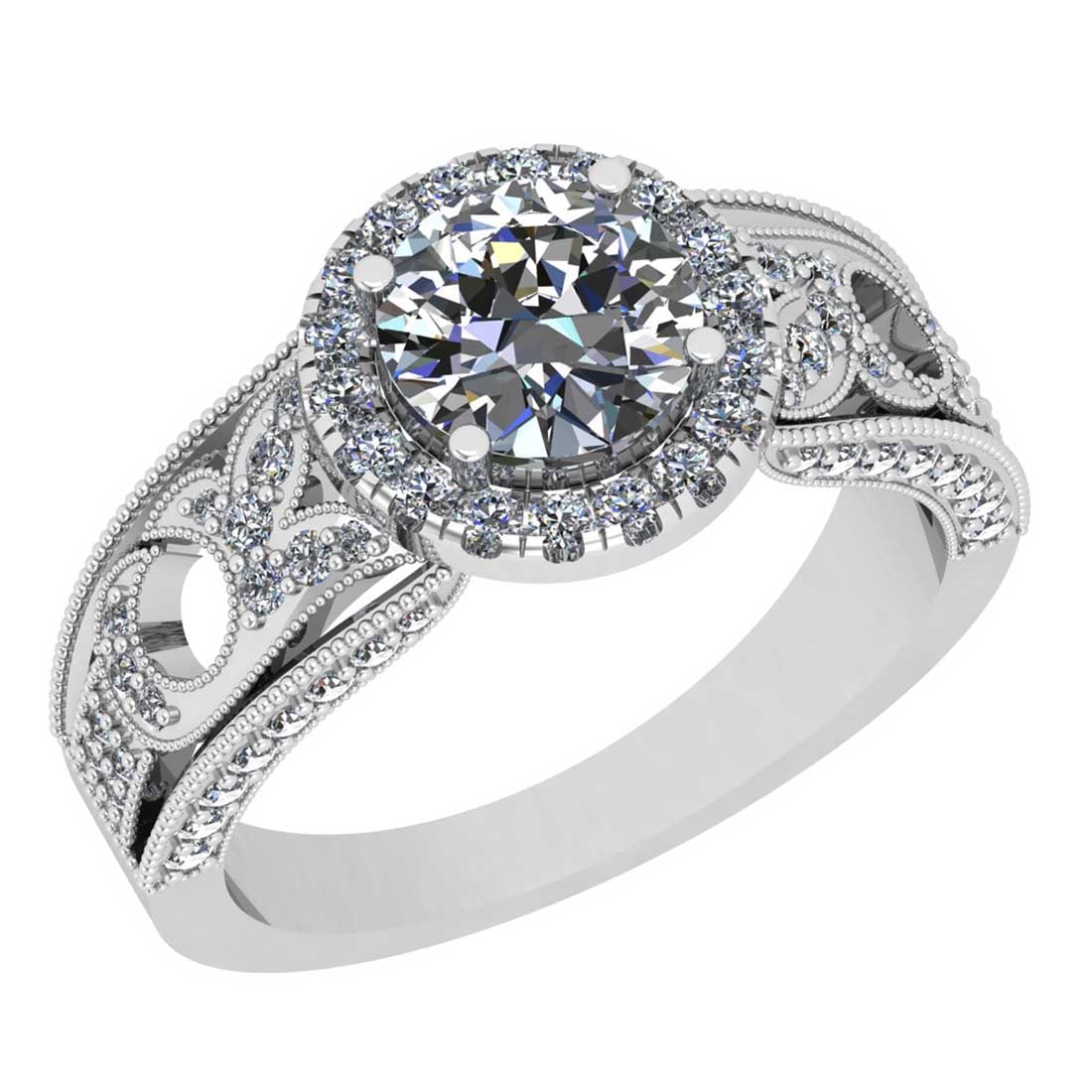 2.31 Ctw SI2/I1 Diamond Style Prong Set 18K White Gold Engagement /Wedding: Center Diamond Weight : 1.80 Ctw ( Round Cut) Center Diamond Color : G-H Center Stone Setting : Prong Center Stone Clarity : SI2/I1 Side Stone Weight Of Ctw 0.51 Ctw Side Stone Color : G-H Stone Clari
