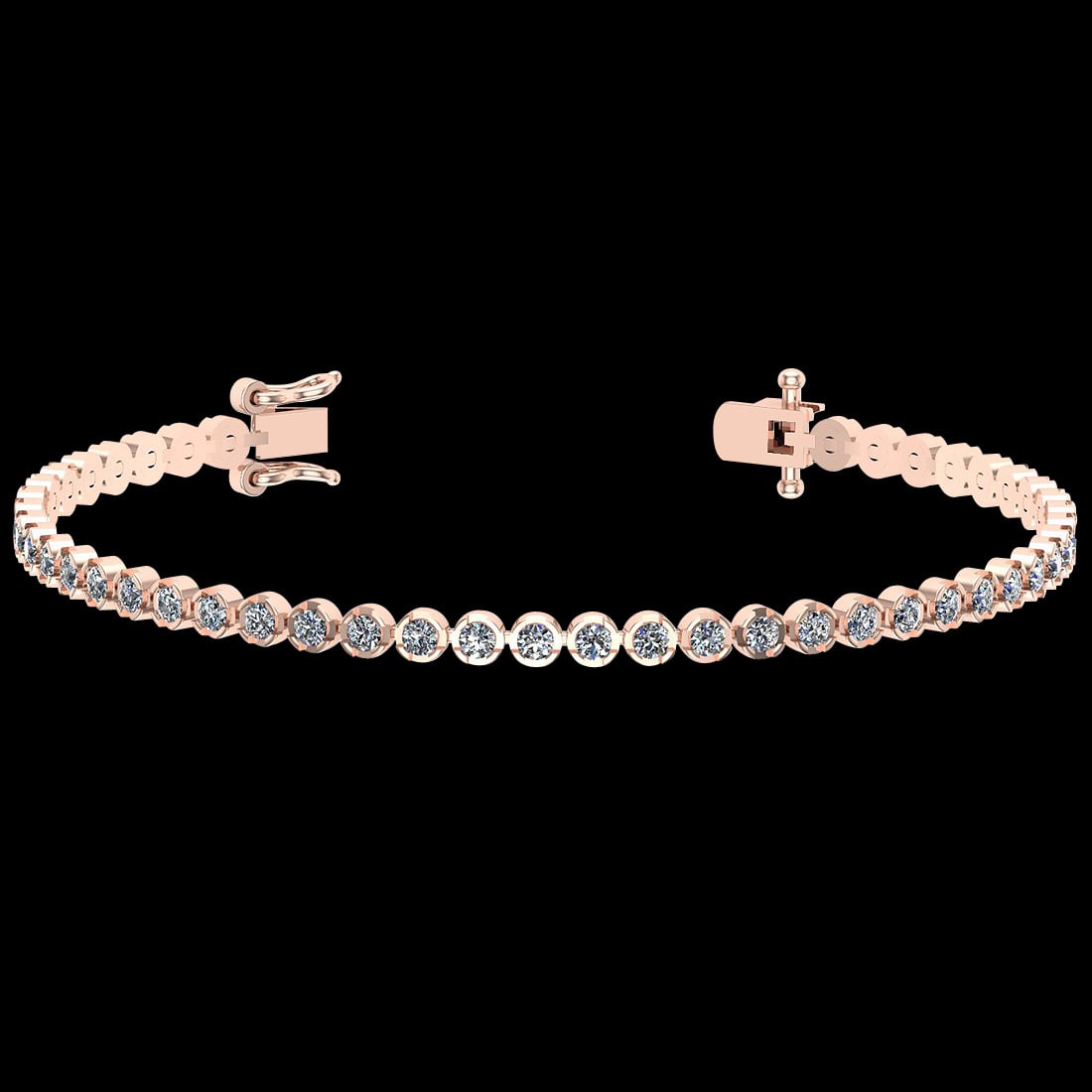 2.60 Ctw VS/SI1 Diamond 14K Rose Gold Bracelet (ALL DIAMOND ARE LAB GROWN ): Center Diamond Weight : 2.60 Ctw (Round Cut) Center Diamond Color :- J-K Center Clarity : VS/SI1 Stone Setting : Prong 14K Rose Gold Bracelet Size -7 Inch (ALL DIAMOND ARE LAB GROWN ) #3SS73307v14
