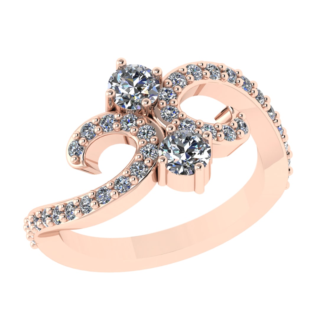 0.98 Ctw VS/SI1 Diamond 14K Rose Gold Engagement Ring (ALL DIAMOND ARE LAB: Center Diamond Weight :-0.50 Ctw ( Round Cut) Color :- J-K Clarity :VS/SI1 Center Stone Setting : Prong Side Diamond Weight Of Ctw 0.48 Ctw Color : J-K Clarity :VS/SI1 Stone Setting : Prong Metal