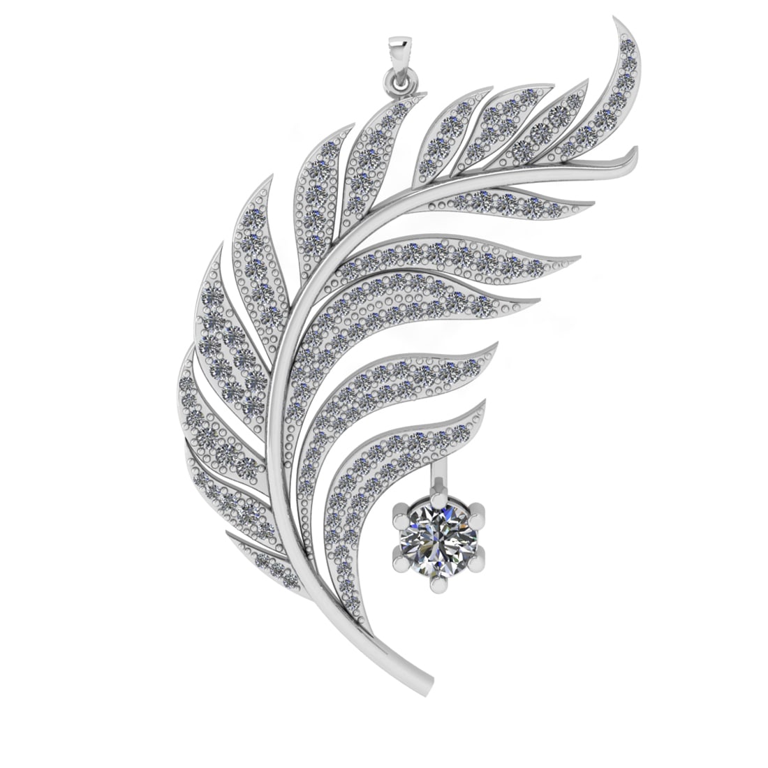 1.25 Ctw VS/SI1 Diamond 14k white Gold Pendant (ALL DIAMOND ARE LAB GROWN ) (1 of 1)